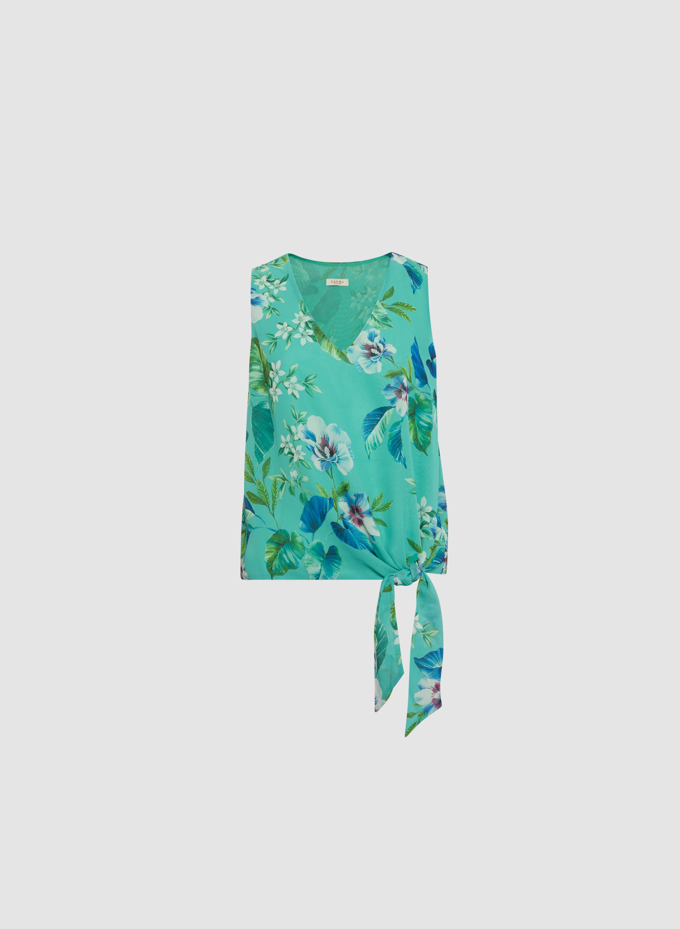 Floral Print Tied Hem Blouse - Women's Fashion Tops for Spring Summer | Casual Office Wear & Date Night Outfits