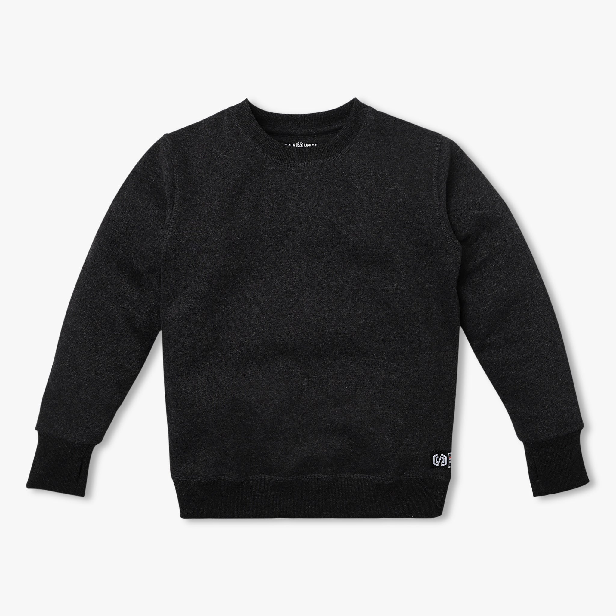 Boys' Regular Fit Solid Color Sweatshirt - Comfortable Cotton Tee for School, Play & Everyday Wear