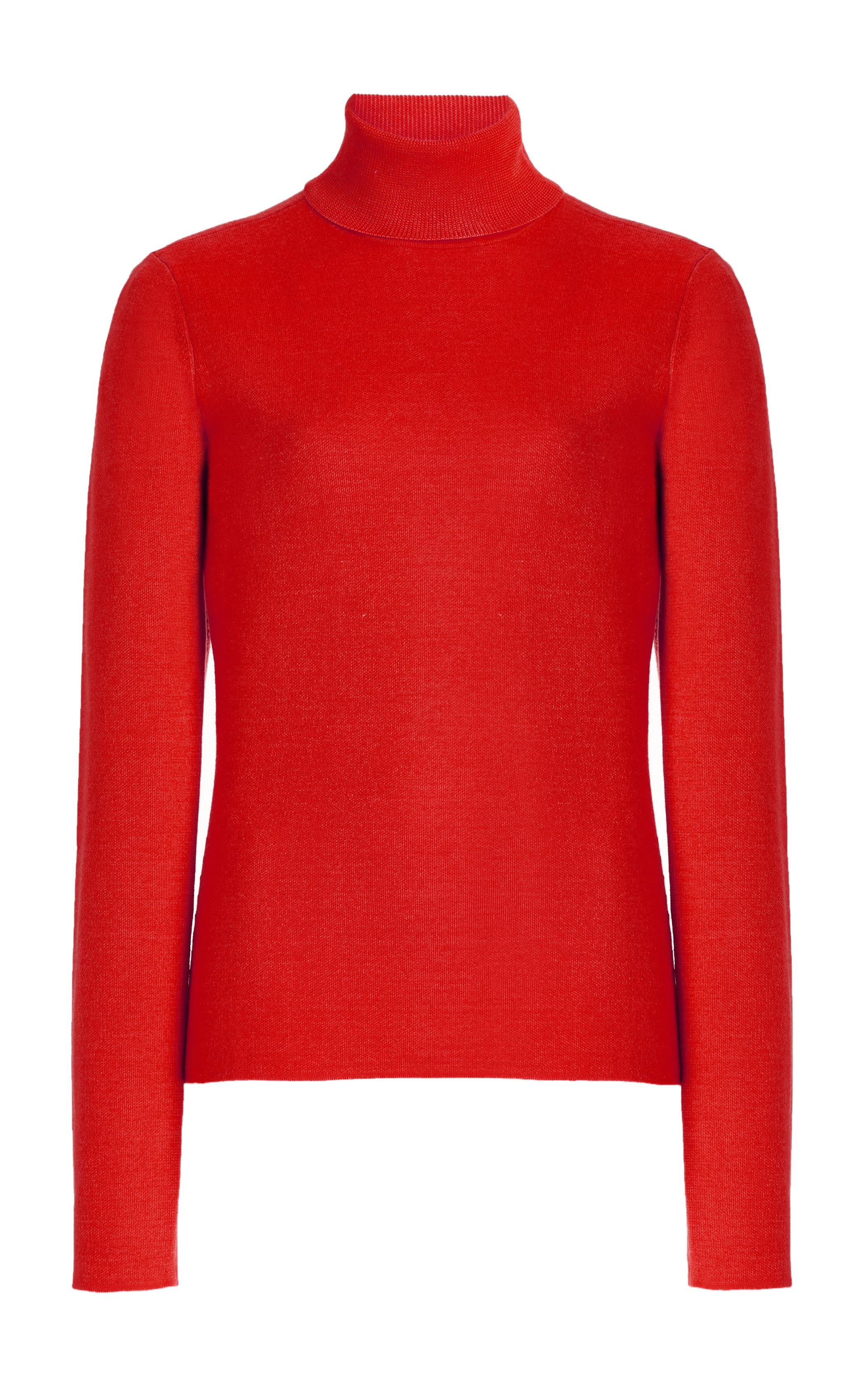 May Knit Turtleneck Sweater - Red Topaz Merino Wool Cashmere Blend - Warm Winter Pullover for Women | Office Wear & Casual Outfits