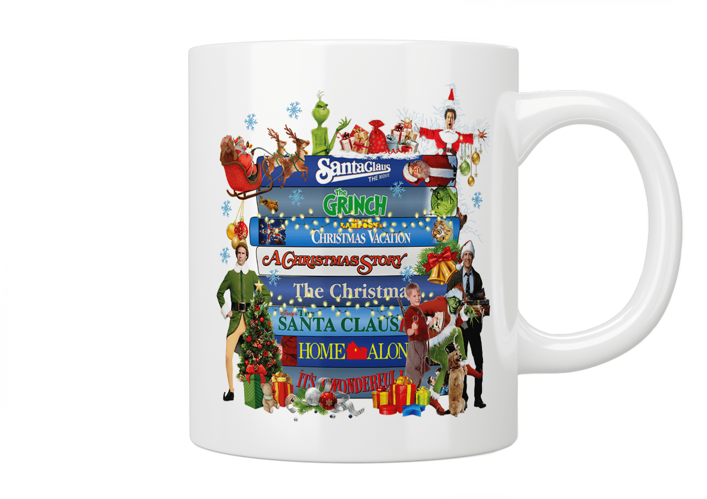 Vintage 90s & 2000s Christmas Movie Themed Coffee Mug - Perfect for Holiday Gift, Cozy Movie Nights & Festive Hot Drinks
