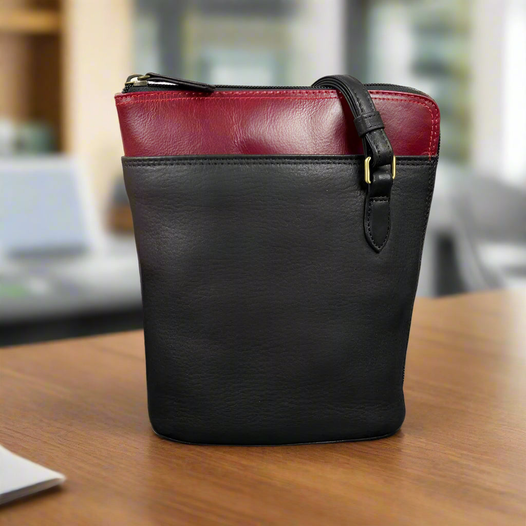 Derek Alexander Adjustable Crossbody Bag with Wide Zip Main Compartment - Stylish & Secure for Travel, Work & Daily Use