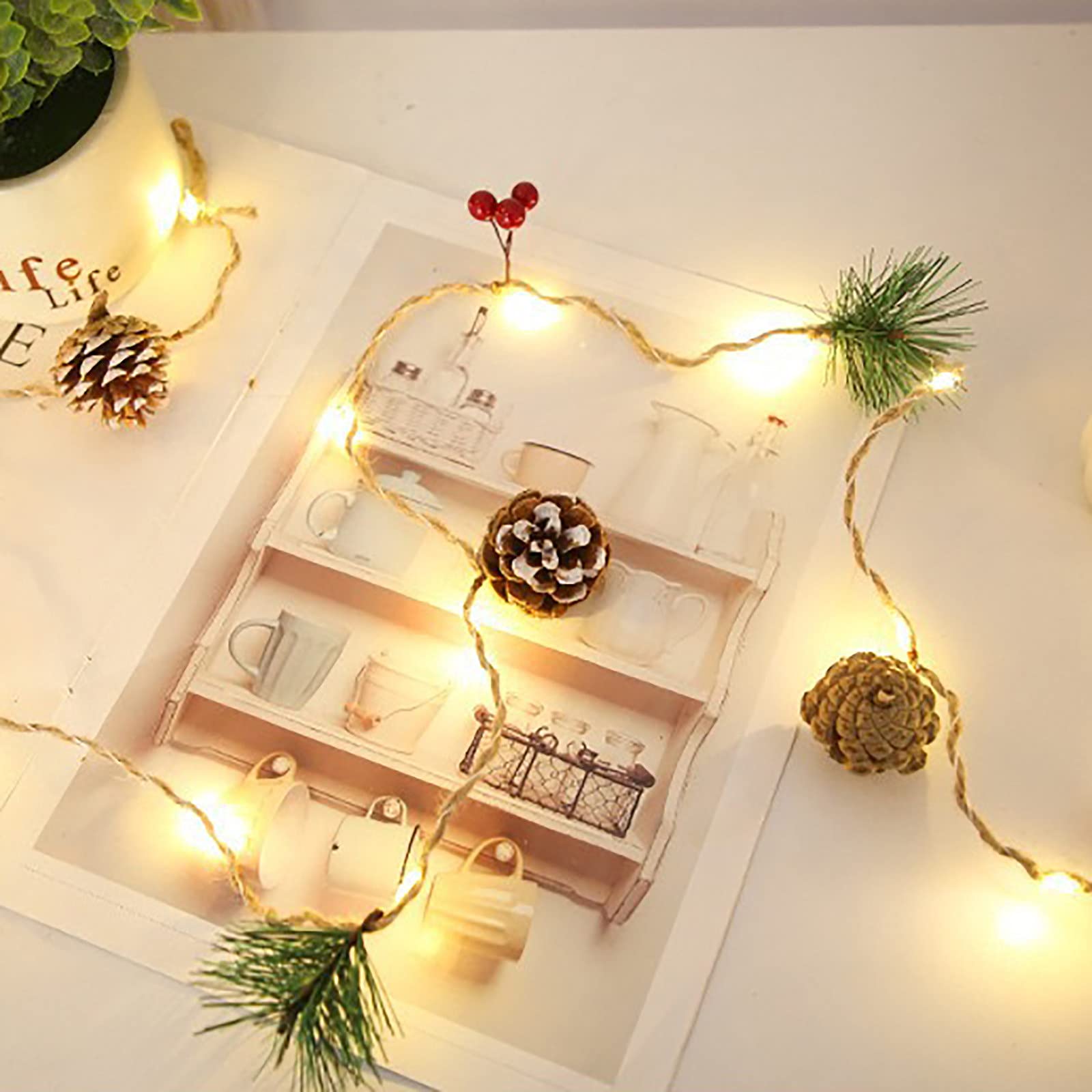 Copper LED Christmas Lights - Red & Gray Wire LED Decoration for Trees, Needles & Cones | Creative Holiday Home & Outdoor Lighting for Festive Decor