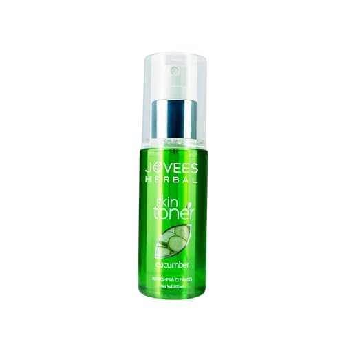 Jovees Herbal Cucumber Skin Toner for Oily & Acne Prone Skin | 100% Natural Cleansing, Hydrating & Pore Tightening Facial Toner | 200ml | Perfect for Daily Skincare Routine & Post-Workout Refreshment