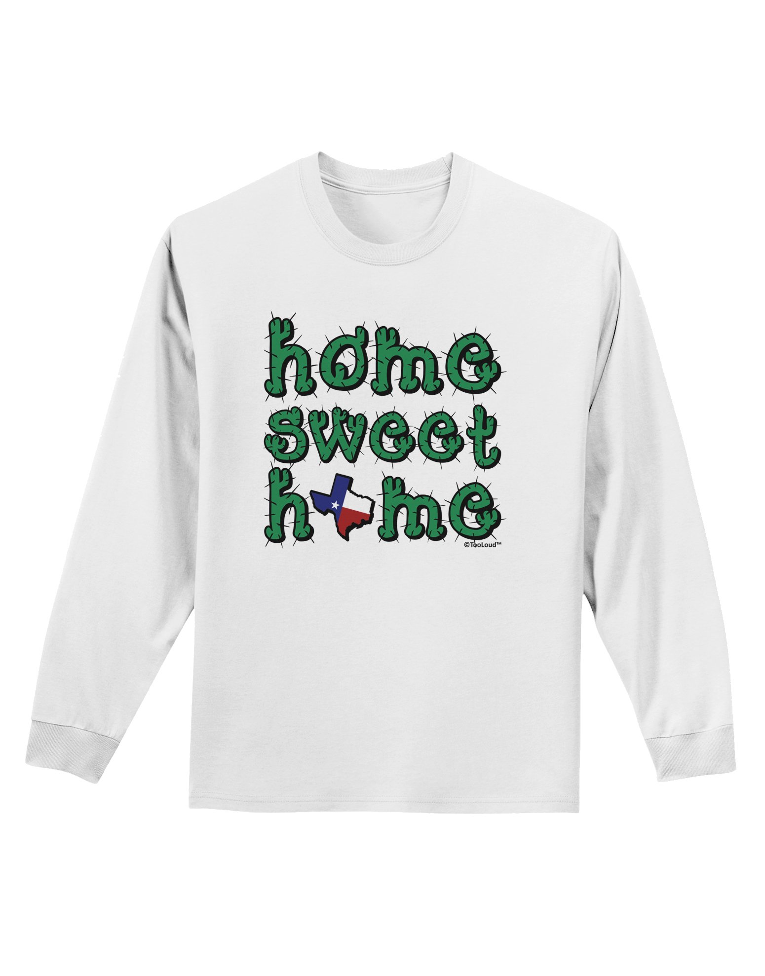 TOOLOUD Texas Cactus & State Flag Long Sleeve T-Shirt for Men & Women - Comfortable Cotton Casual Tee for Home, Travel & Outdoor Activities