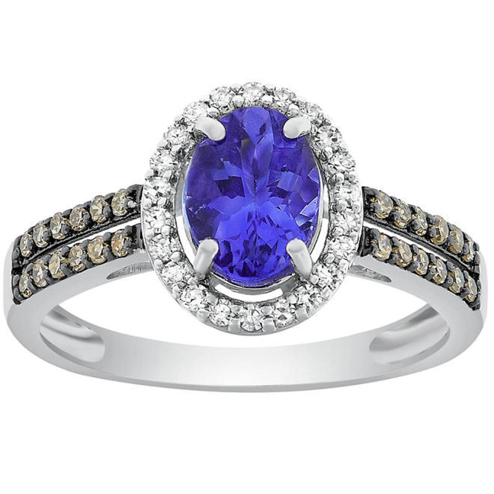 14K White Gold Tanzanite and Diamond Ring for Women - Elegant Engagement & Wedding Jewelry Gift - Perfect for Anniversaries, Proposals & Special Occasions