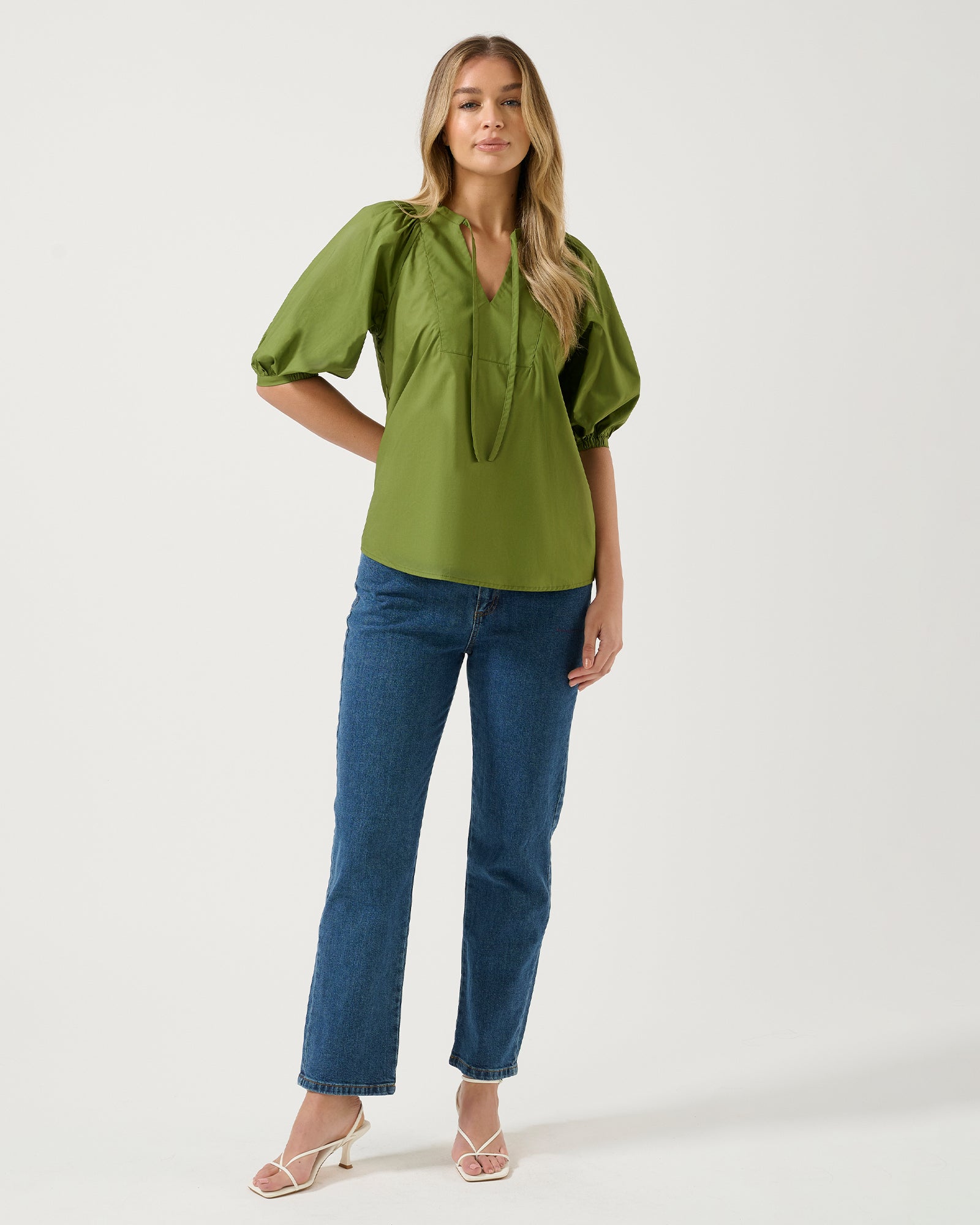 Women's Soleil Top Moss - Stylish & Comfortable Casual Blouse for Everyday Wear | Perfect for Work, Outings & Relaxation