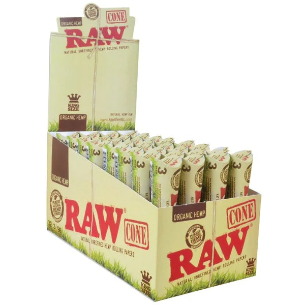 Organic RAW Pre Rolled Cones - King Size Hemp Rolling Papers (3-Pack) | Perfect for Rolling Smooth, Slow-Burning Joints at Home or On-The-Go