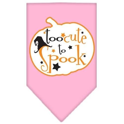 Halloween Pet Bandana for Dogs - 'Too Cute To Spook' Screen Printed Design, Bright Pink Small Size | Perfect for Halloween Costumes & Pet Photo Shoots