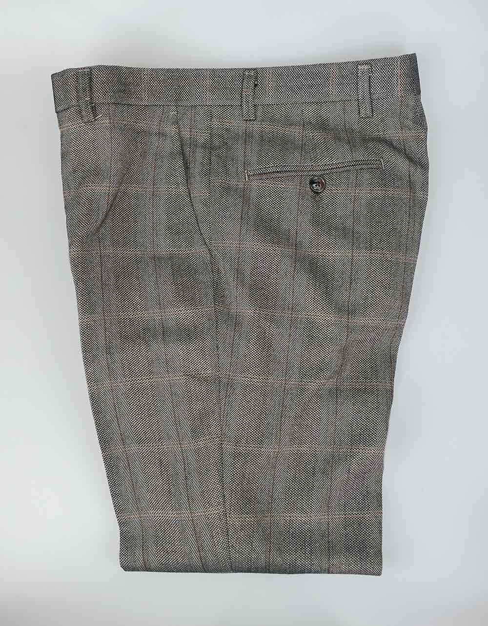 Cavani Connall Men's Slim Fit Tweed Brown Dress Pants for Business Casual & Office Wear | Premium Wool Blend Trousers for Work & Formal Occasions