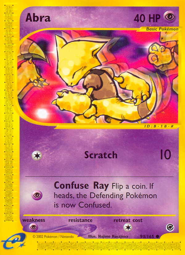 Pokemon TCG Abra (93/165) Expedition Base Set - Rare Holo Card for Collectors & Battles