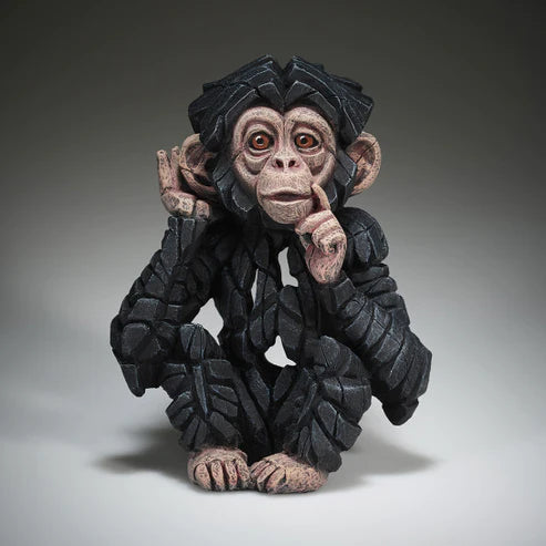 Edge Sculpture Baby Chimpanzee Hear No Evil Figurine - Cute Home Decor for Living Room, Office & Nursery