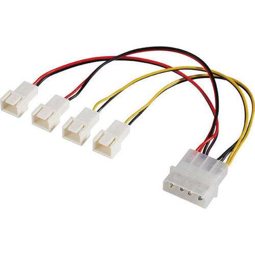 Akasa AK CB001 4-Pin PWM Fan Splitter Cable - Connect 4 Fans to a Single PSU Connector with Speed Control for PC Cooling | Perfect for Gaming Rigs, Workstations & Custom PC Builds