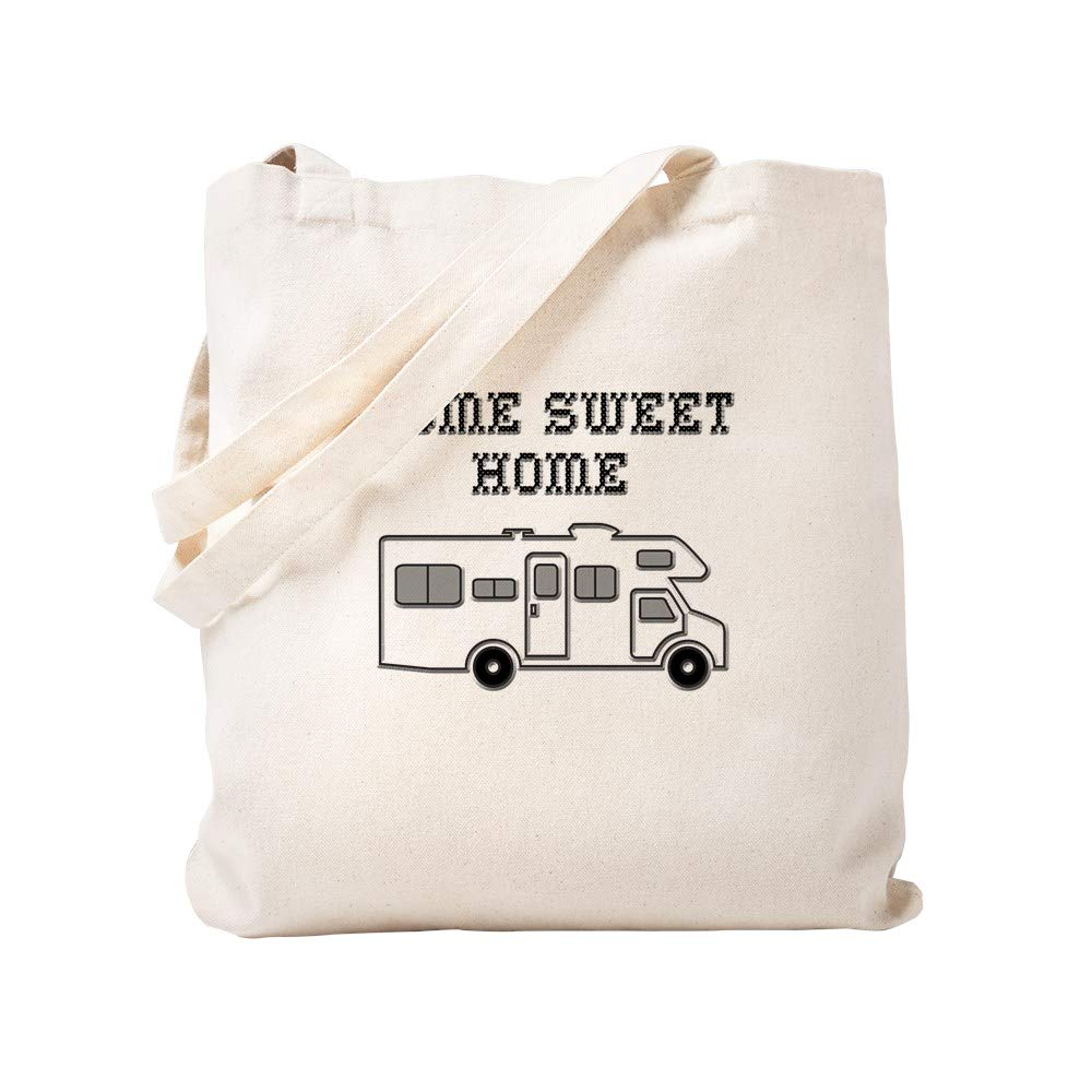 Home Sweet Home Mini Motorhome Tote Bag - Natural Canvas Reusable Shopping Bag for Travel, Groceries & Everyday Use