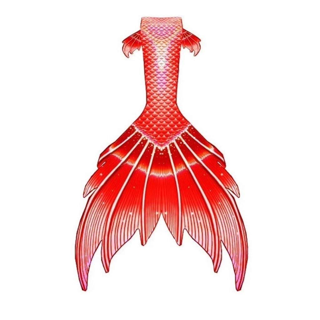 YLYWCG Girls Mermaid Tail Swimsuit with Monofin - Best Swimming Costume for Kids, Pool & Beach Water Play, Fantasy Dress-Up Gift (Style F)