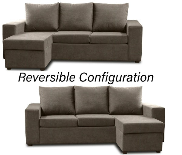 Canadian Made Reversible Chaise Sectional Sofa - 17 Color Options for Living Room, Family Room & Home Theater Comfort