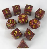 Mercury Elemental Dice Set - 10pc Speckled for RPG & Board Games