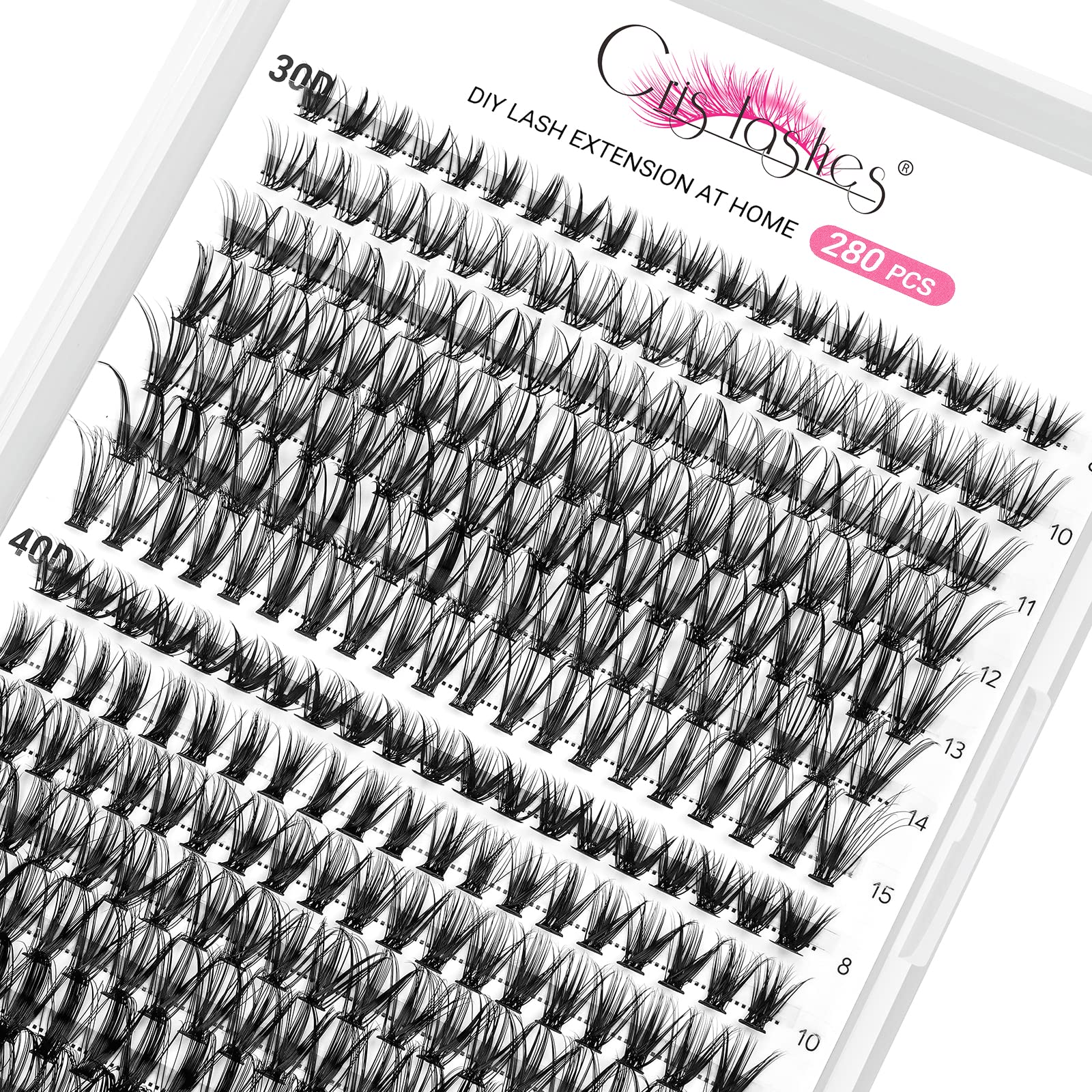 280 PCS DIY Individual Cluster Lashes - 30D & 40D D-Curl 8-15mm Reusable Soft Mini Eyelash Extensions for Natural Volume | Perfect for Home Use, Parties & Special Occasions