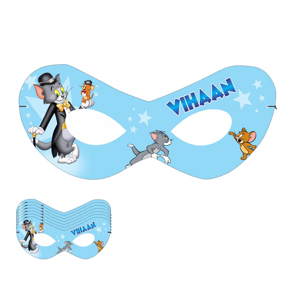 Tom & Jerry Birthday Party Custom Eye Mask with Baby Name - Personalized Sleep Mask for Kids, Themed Party Favors & Decorations - Perfect for Birthday Celebrations, Sleepovers, and Themed Events