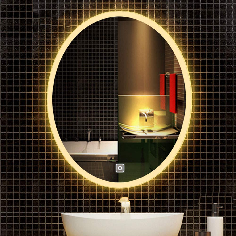 L&ED Backlit LED Bathroom Mirror with Dimmable Lights - 24x36 Inch Oval Vanity Mirror for Makeup, Shaving & Grooming - Modern Touch Sensor Wall Mirror for Bathroom, Bedroom & Dressing Room