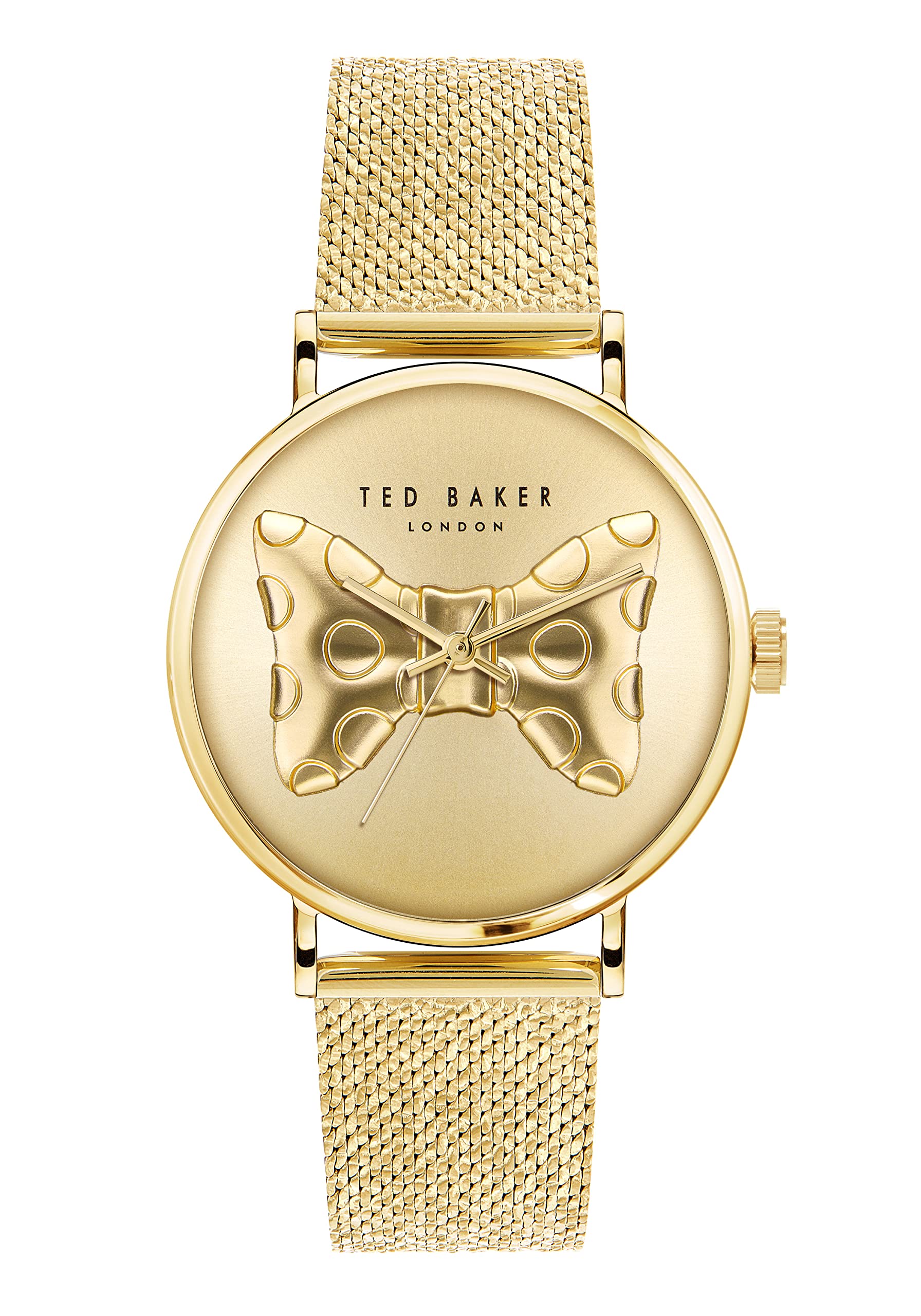 Ted Baker Women's Stainless Steel Yellow Gold Mesh Band Watch BKPPHS3039I - Elegant Fashion Accessory for Work, Parties & Special Occasions