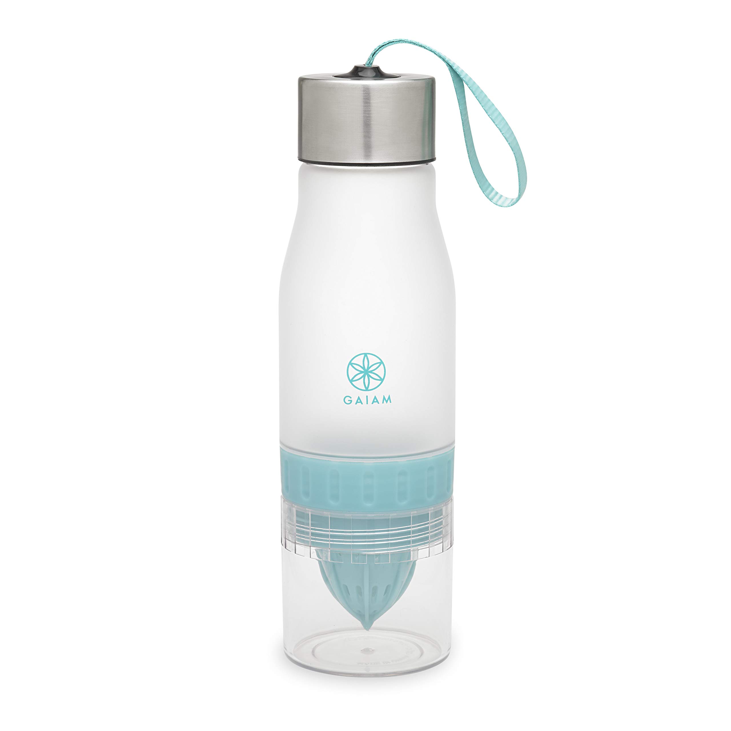 Gaiam BPA Free Fruit Infuser Water Bottle - Non-Toxic Leak Proof Sports Bottle for Gym, Yoga & Outdoor Activities