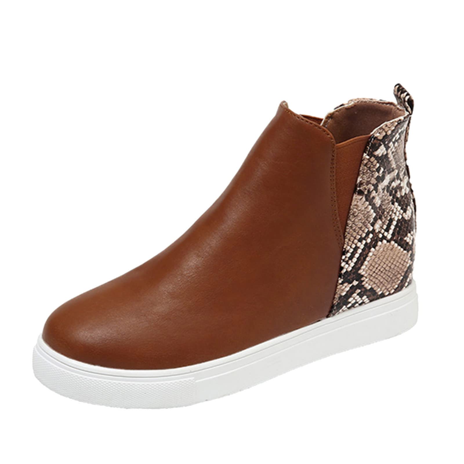 Women's High Top Fashion Sneakers - Serpentine Print Slip On Shoes with Breathable Round Toe | Casual Wear, Street Style & Everyday Comfort