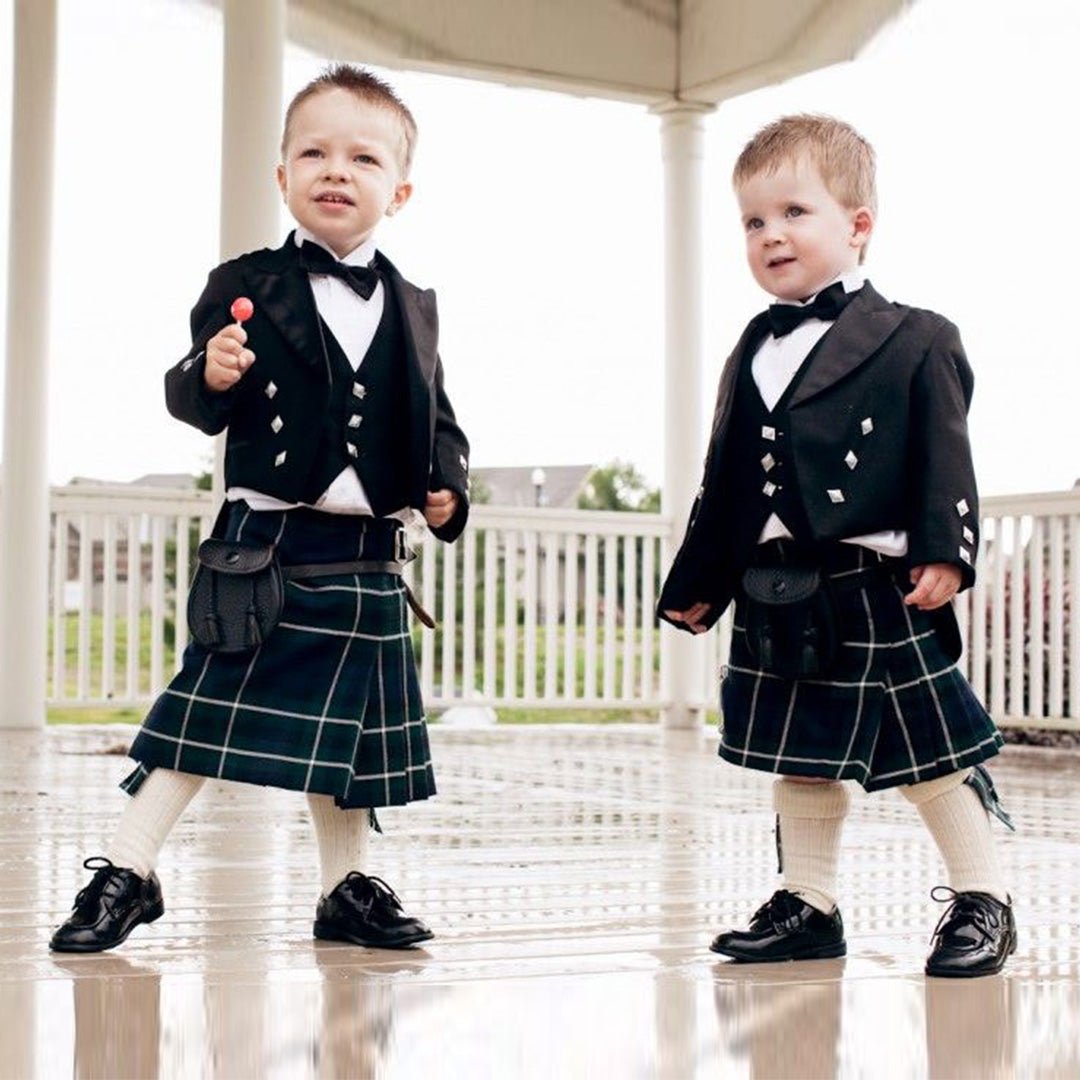 10 PCS Kids Full Kilt Outfit Set - Traditional Scottish Highland Dress Costume for Boys & Girls - Perfect for Halloween, Cosplay, and Cultural Events