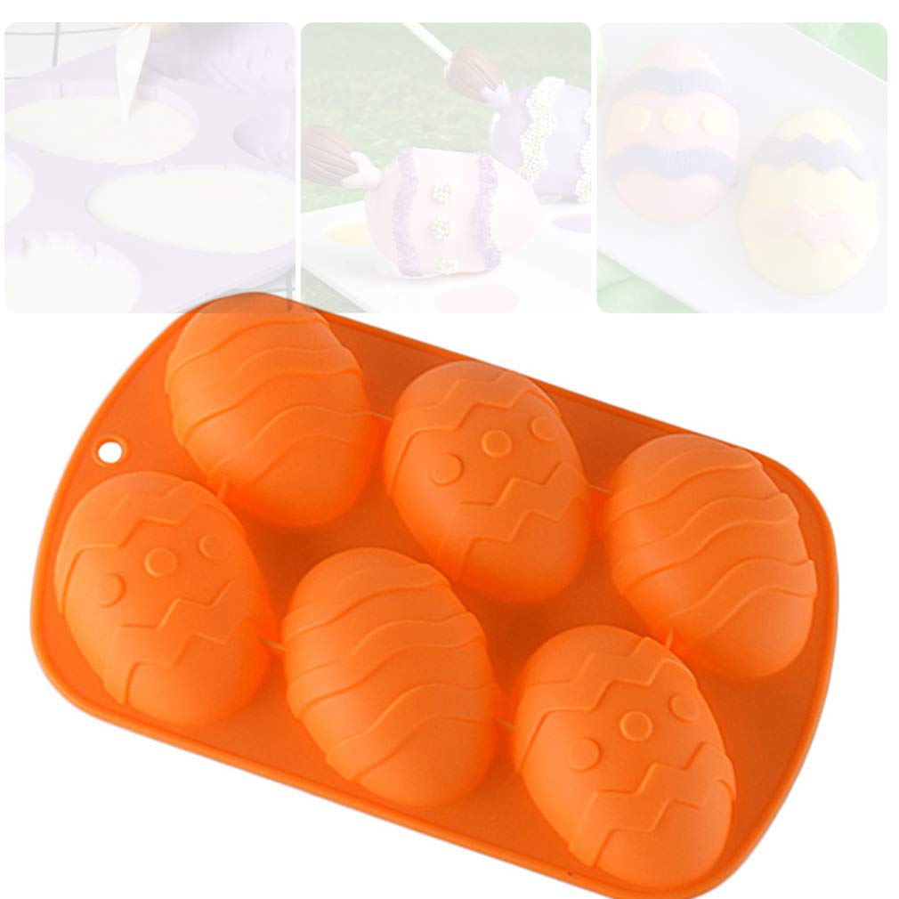 MANQIAN 4-Piece Silicone Easter Egg Mold Set – Large Chocolate Egg Mold for Cocoa Bombs, Breakable Chocolate Shells, DIY Candy & Cake Decorations (Orange) – Perfect for Easter Treats, Holiday Baking & Party Desserts