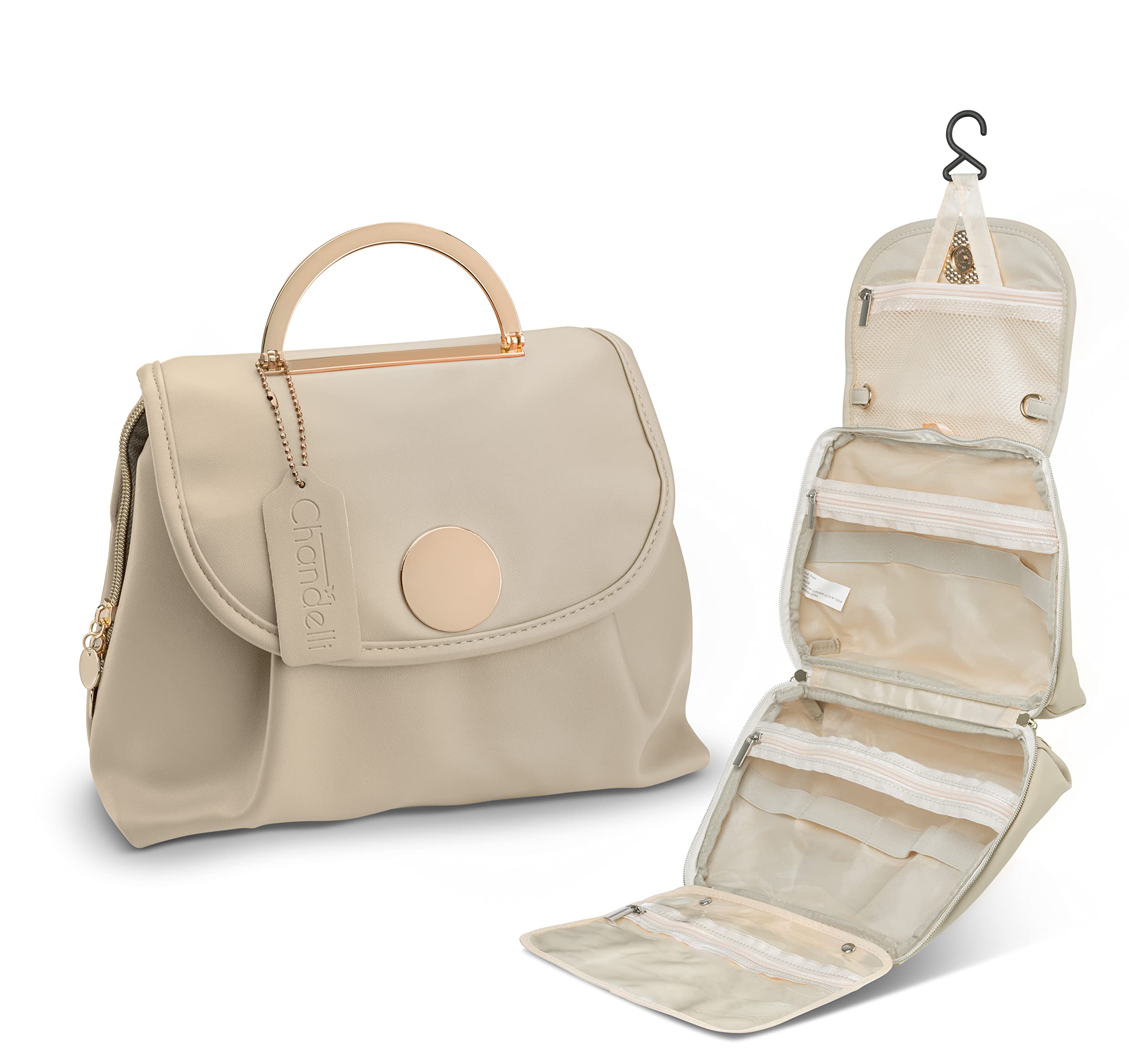 CHANDELLI Premium Makeup Travel Bag & Cosmetic Organizer - Perfect Women's Makeup Bag for Travel Size Toiletries & Beauty Essentials | Ideal Travel Accessory & Gift for Women | Great for Vacations, Business Trips & Daily Use