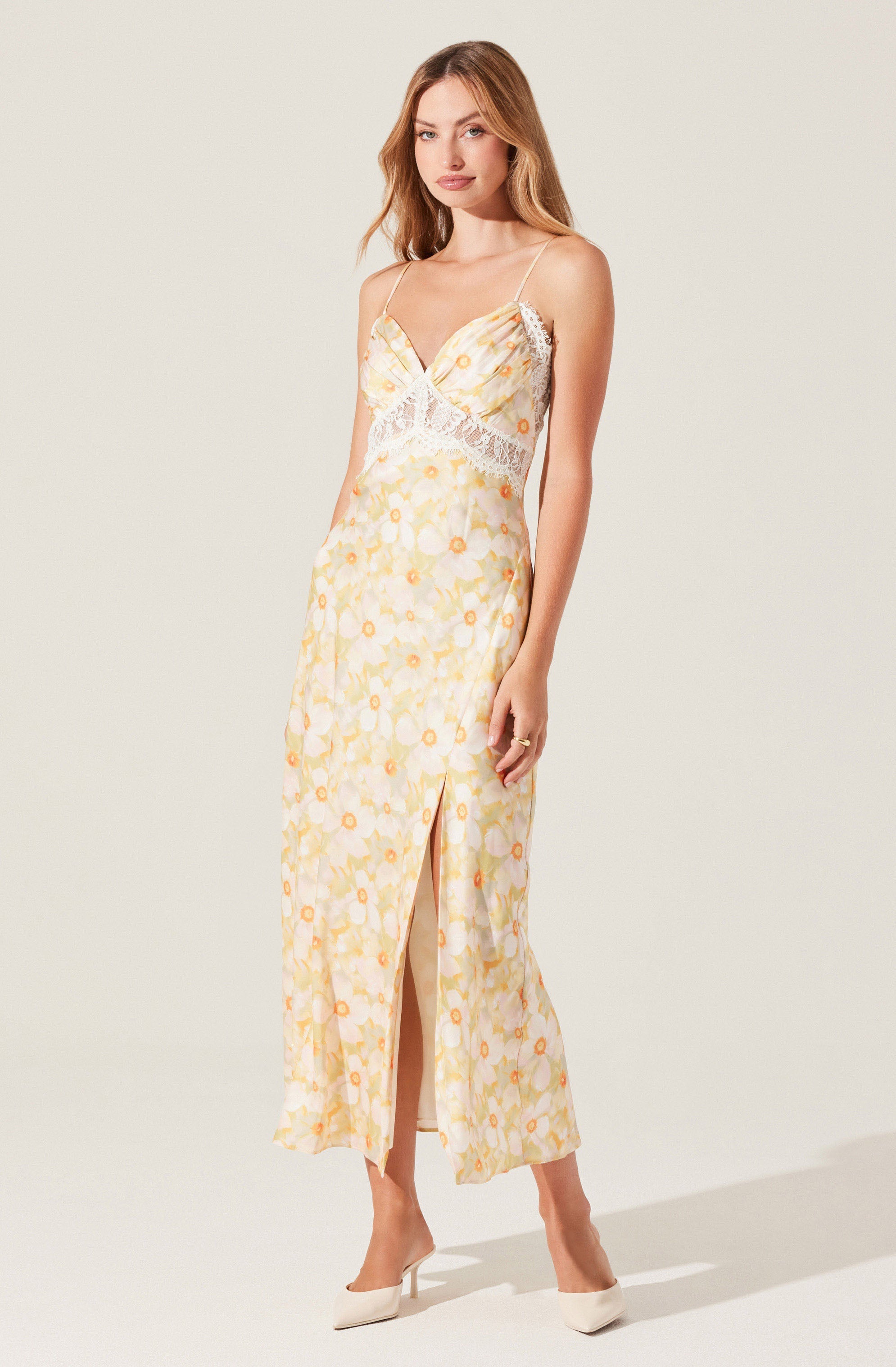 Ivanna Floral Lace Maxi Dress for Women - Elegant Long Flowy Summer Dress with Floral Embroidery - Perfect for Beach Wedding, Vacation & Special Occasions