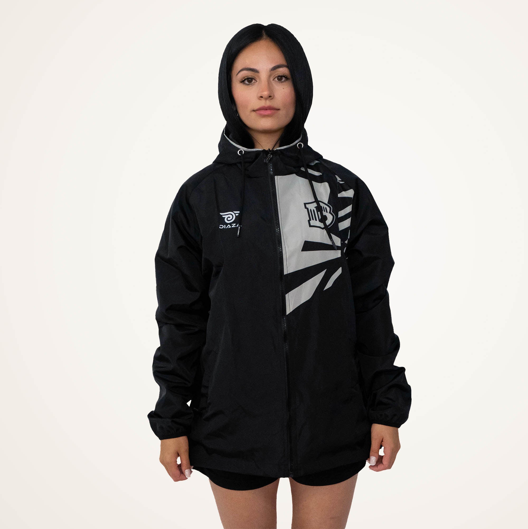 Brooklyn FC Women's Black Windbreaker Jacket - Lightweight Waterproof Running & Training Jacket for Soccer & Outdoor Sports