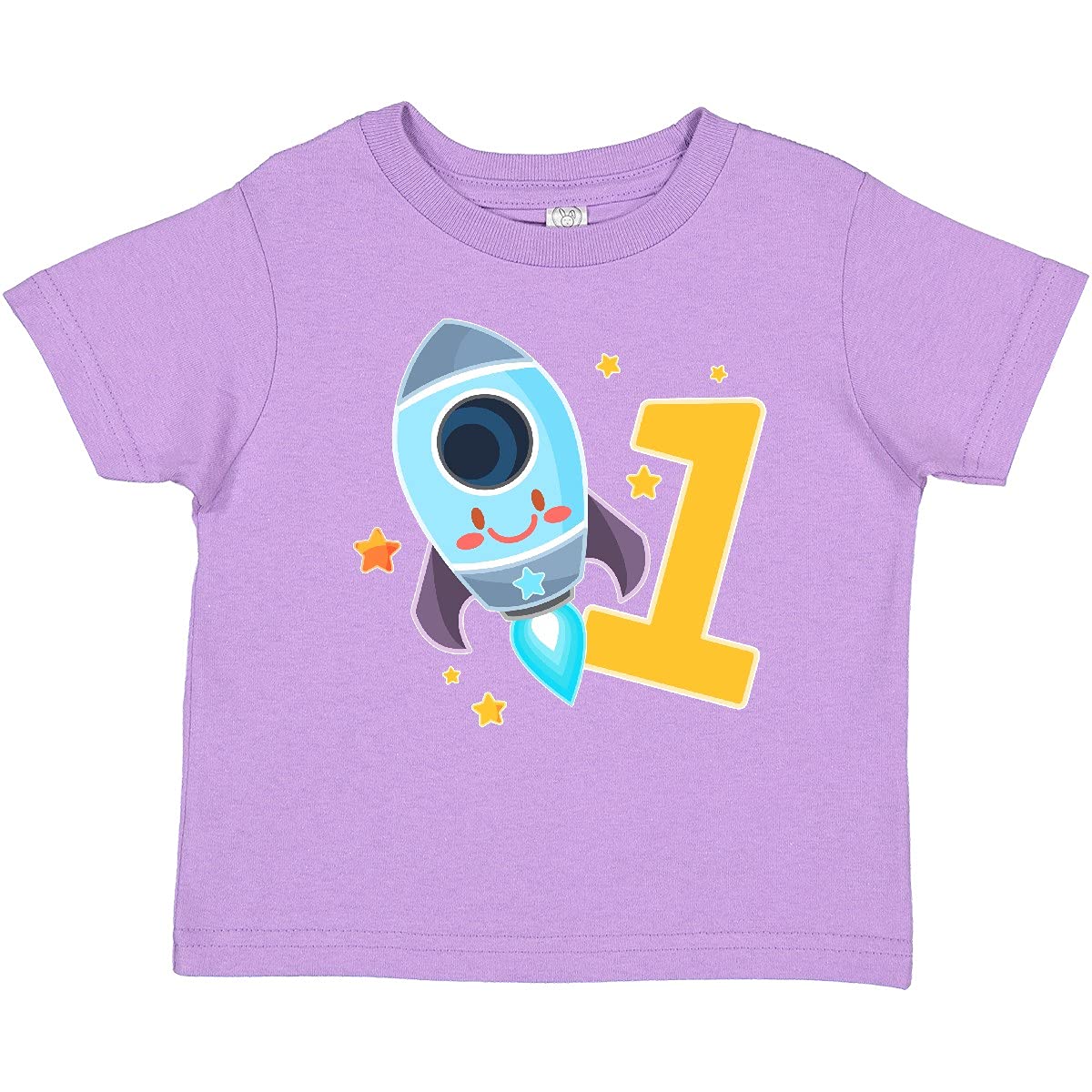 Inktastic Rocket Space Ship Happy 1st Birthday Baby T-Shirt - Cute Astronaut Theme Outfit for Boys Girls Toddler Birthday Party & Photo Shoot