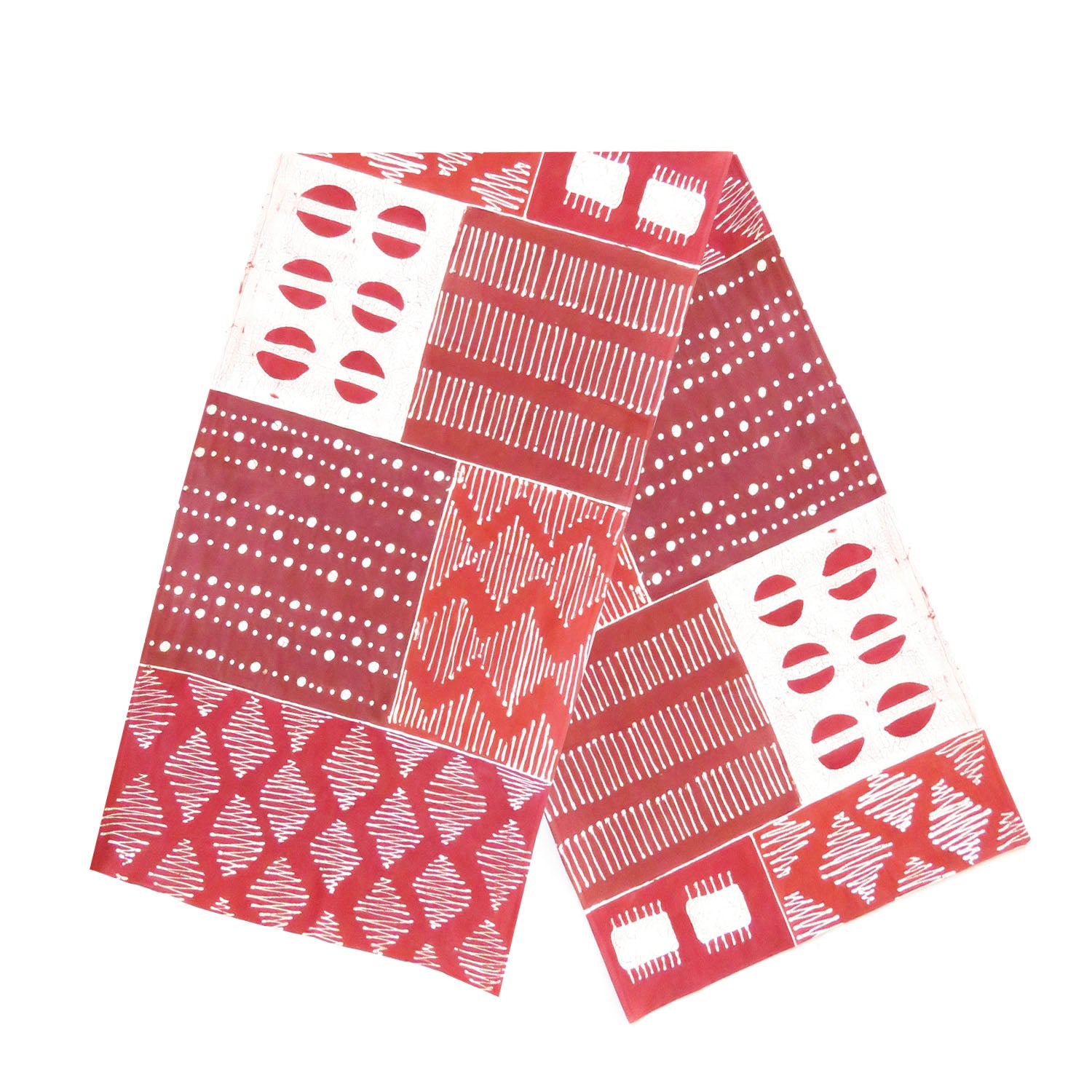 Handwoven Tribal Pattern Crimson Table Runner - Boho Home Decor for Dining Room, Wedding, and Holiday Parties