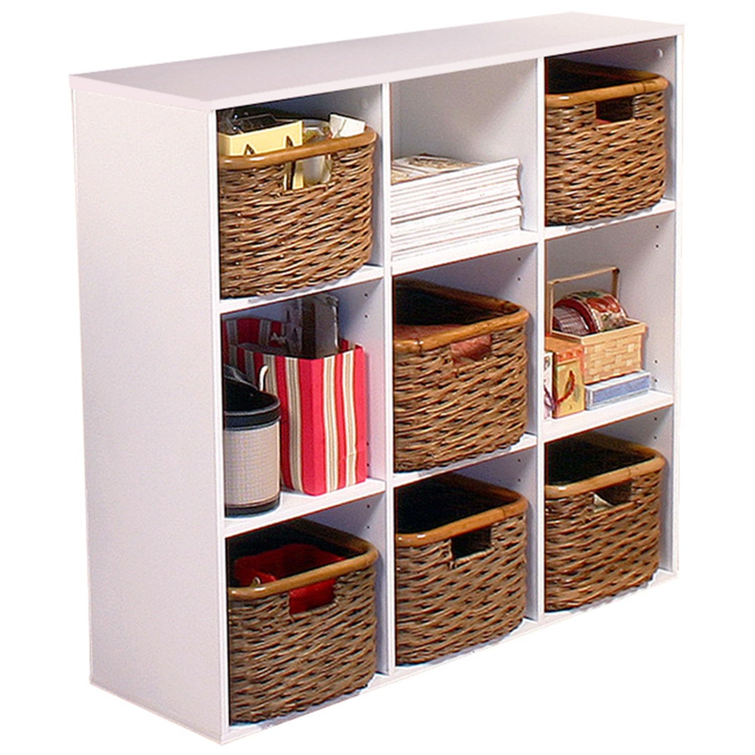 Venture Horizon 9-Cubby Bookcase - White Wooden Storage Shelf for Kids Room, Living Room & Office Organization - Perfect for Books, Toys & Home Decor