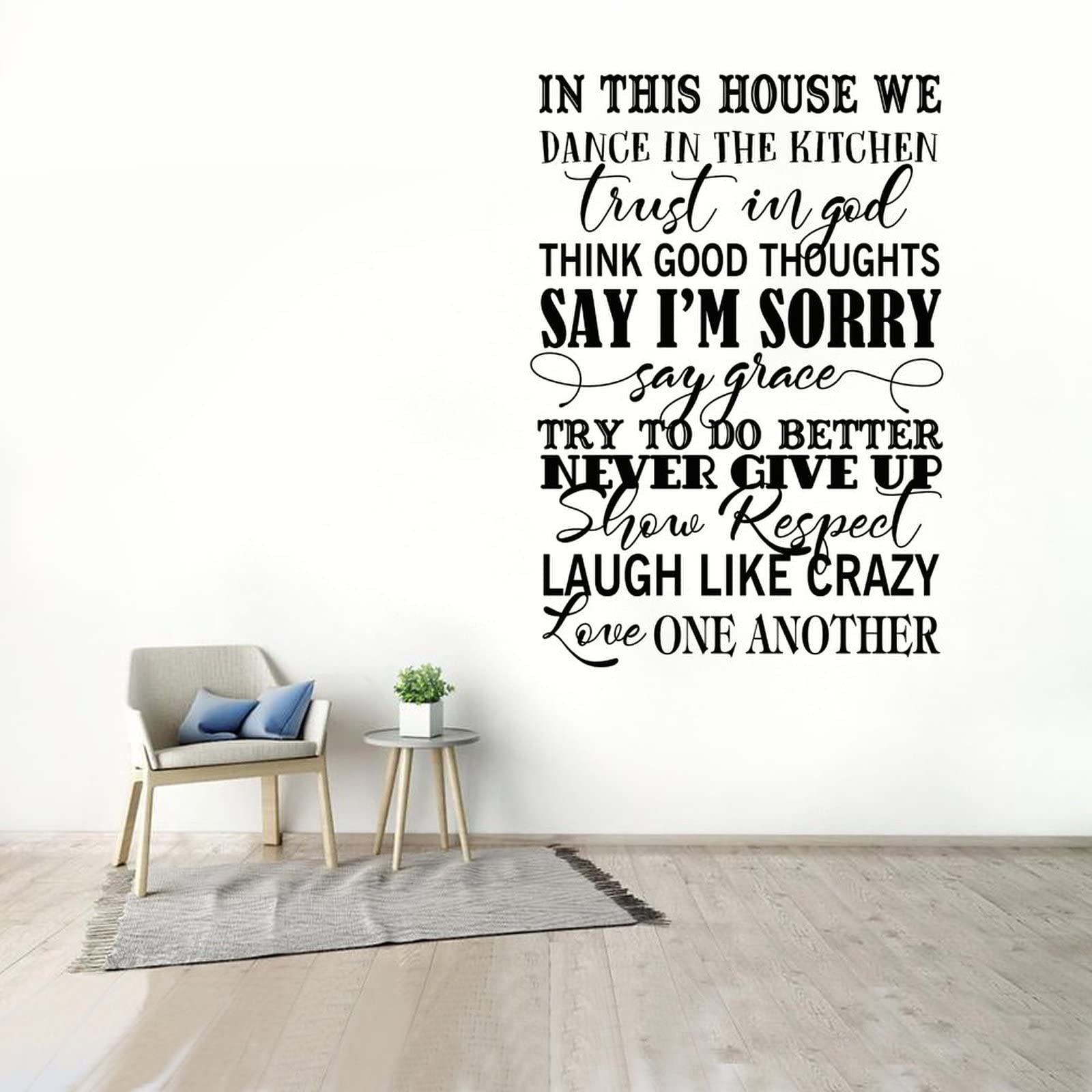 Dance in The Kitchen Wall Decal - Home Decor Quote Sticker for Bedroom, Living Room