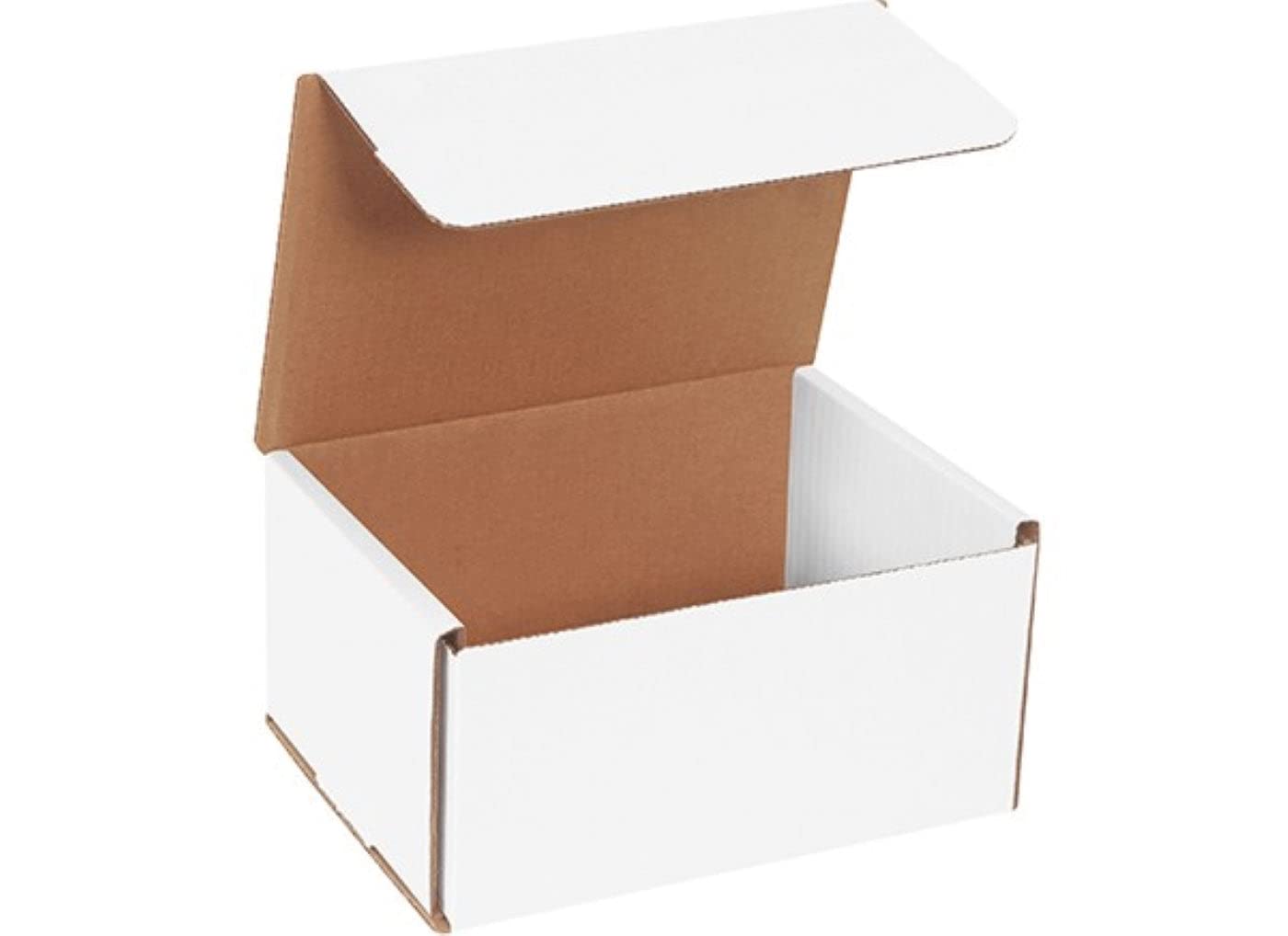 Secure Seal 8x6x4 Inch White Corrugated Cardboard Shipping Boxes - Bulk 200 Pack of Foldable Mailers for Mailing, Moving & Storage | Lightweight Durable Packaging for Ecommerce, Home Organization & Small Business Shipping