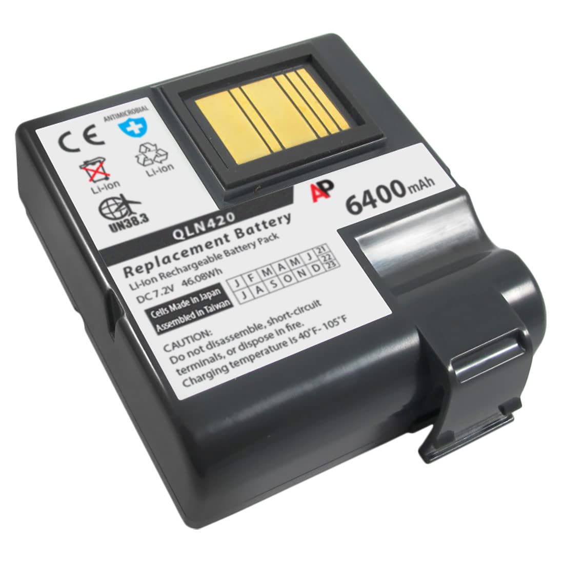High-Capacity 6400mAh Replacement Battery for Zebra QLn420 & ZQ630 Printers | Compatible with OEM Models P1050667-016 & BTRY-MPP-68MA1-01 | Perfect for Warehouse Labeling, Retail Barcode Printing & Industrial Applications