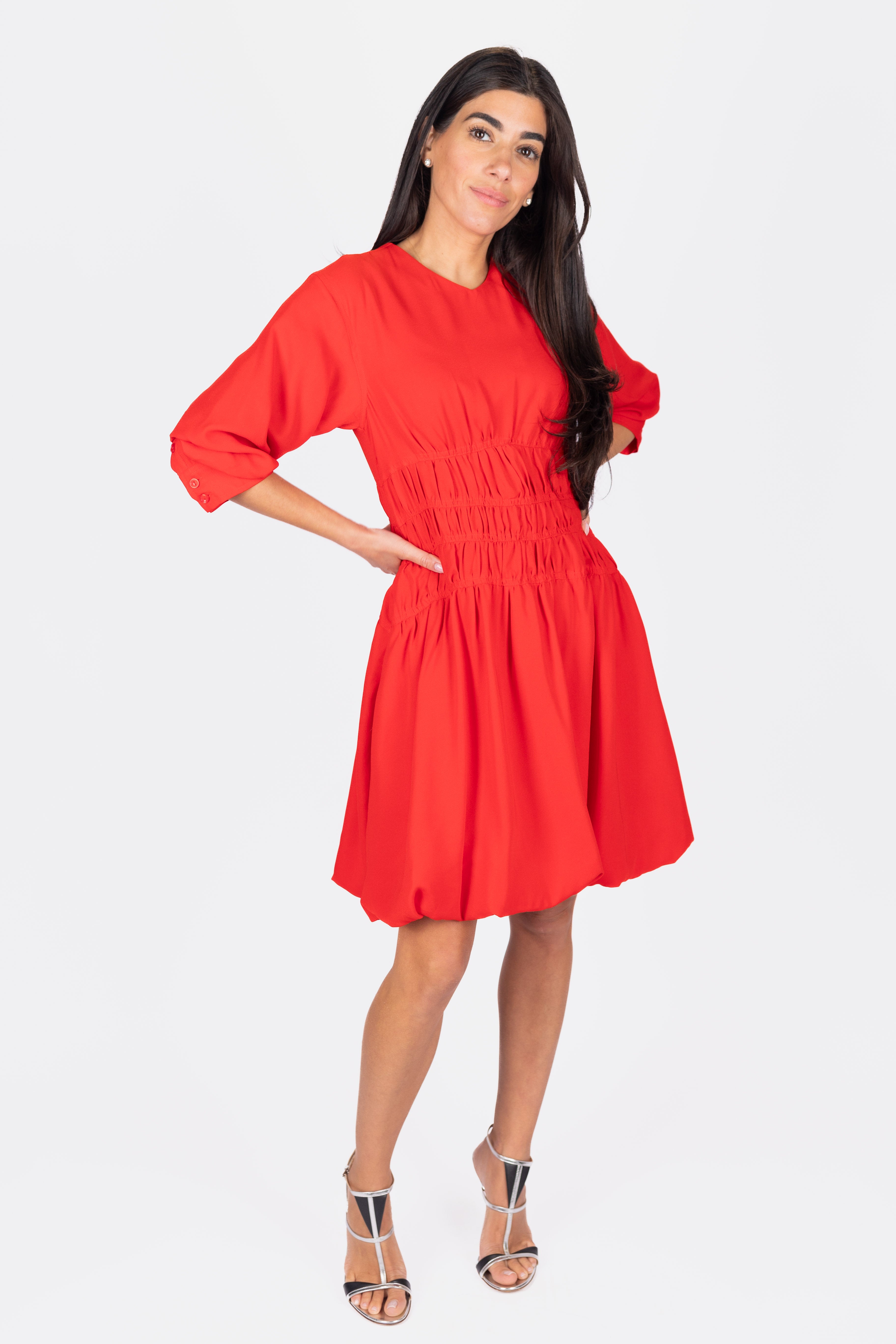JAZLYN Women's Dress Size 36 in Red - Elegant & Comfortable for Parties, Weddings & Special Occasions
