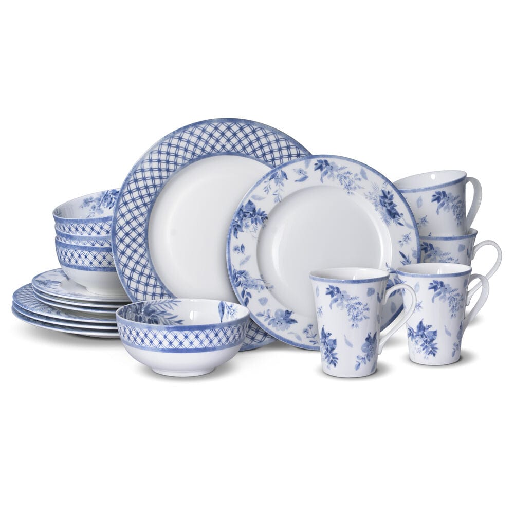 Kiley 16-Piece Dinnerware Set - Porcelain Dinner Plates, Bowls, Mugs (Service for 4) - Elegant Tableware for Family Dinners, Dinner Parties & Everyday Use