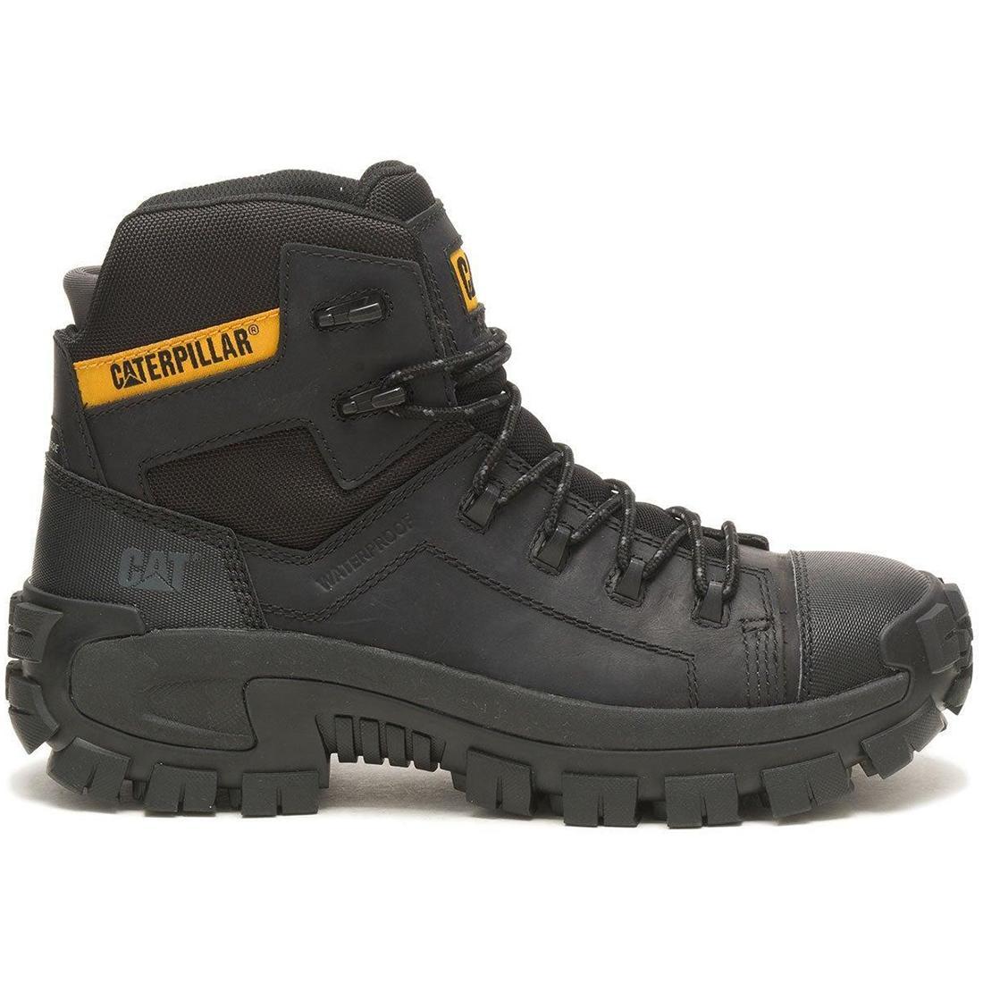 Invader Composite Toe Waterproof Hiking Work Boots for Men - Black Safety Shoes for Construction, Outdoor & Heavy Duty Work