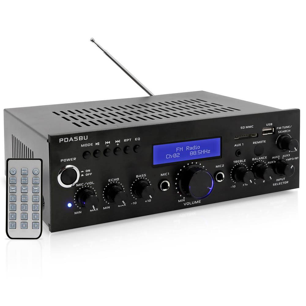 Wireless Bluetooth Stereo Amplifier Receiver for Home Audio - Stream Music from Phone, Tablet, or PC to Speakers - Perfect for Living Room, Bedroom, or Office Entertainment System