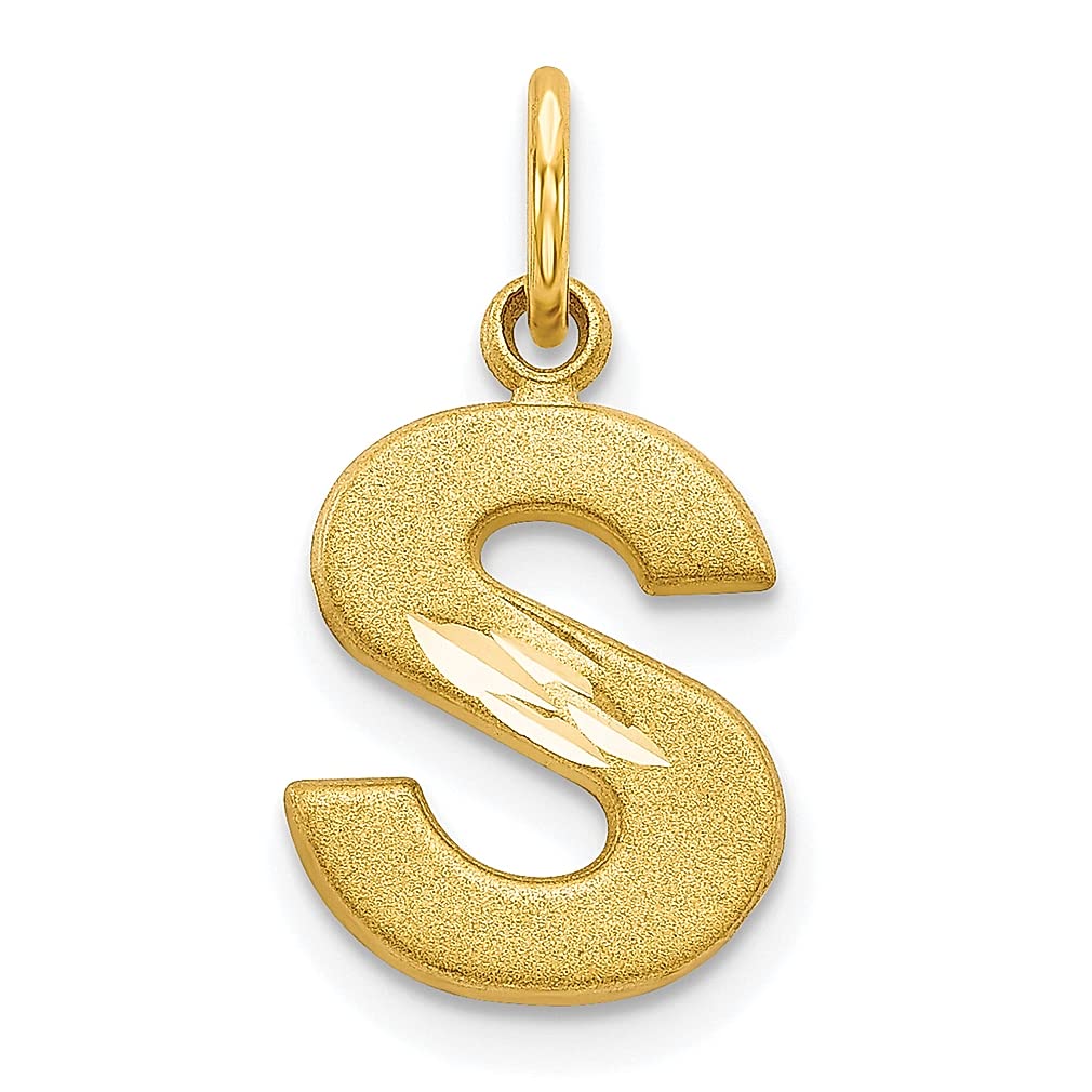 10K Yellow Gold Initial Charm Necklace for Women - Personalized Letter Pendant, Dainty Fine Jewelry Gift for Her - Perfect for Birthdays, Anniversaries & Special Occasions