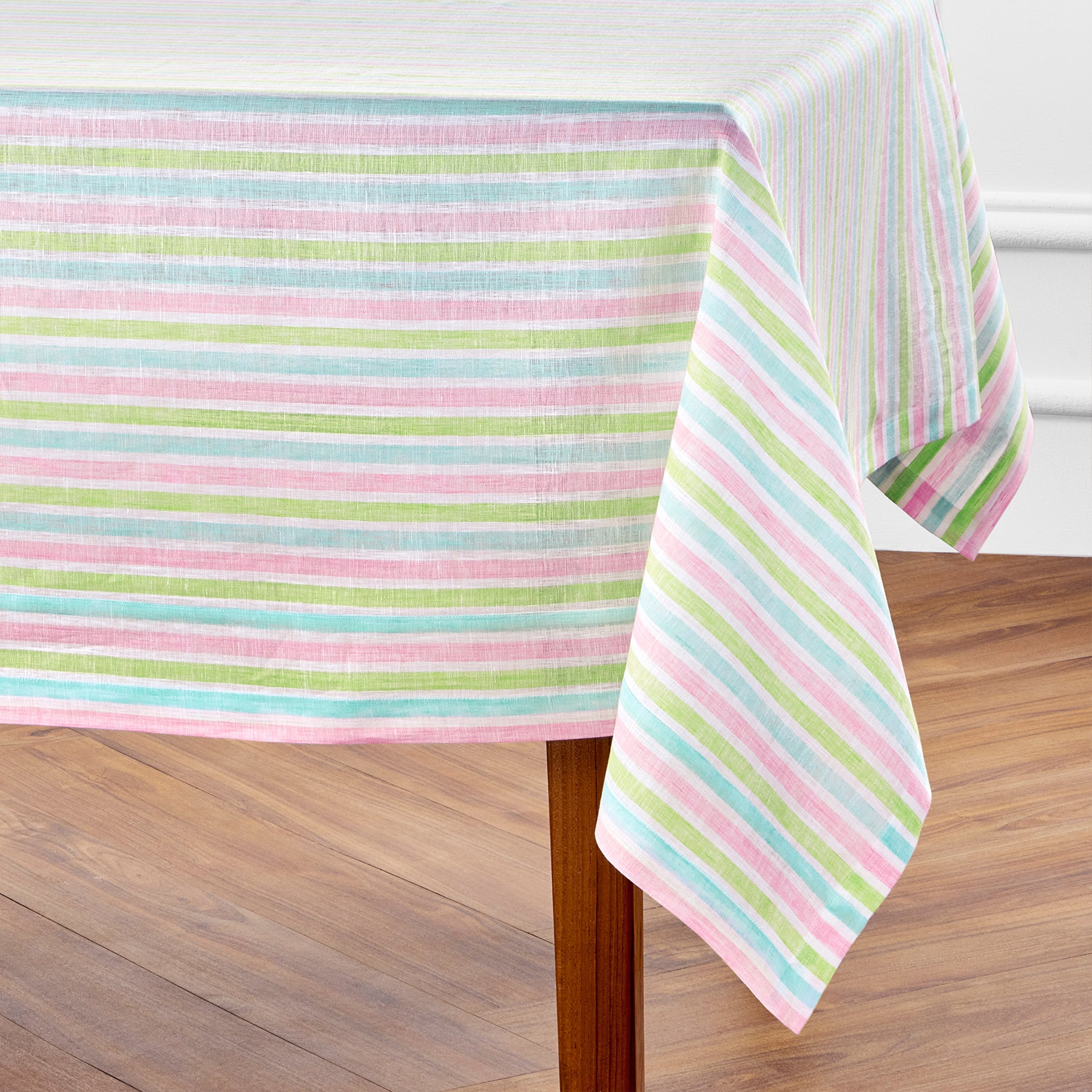 Palm Beach Stripe Tablecloth - Waterproof & Wrinkle-Free Rectangular Table Cover for Outdoor Dining, Parties, and Picnics - Perfect for Beach, Garden, and Patio Decor