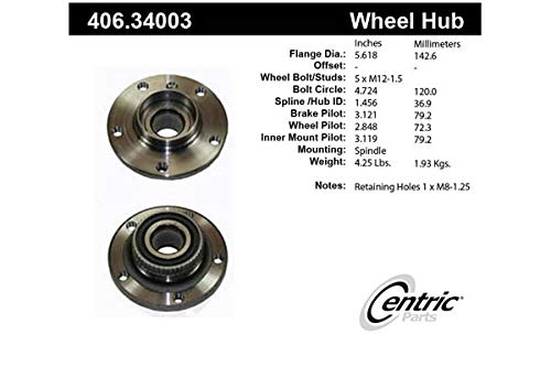 Centric 406.36000 Wheel Hub Assembly - High-Quality Replacement for Smooth & Safe Driving - Perfect for Trucks, SUVs, and Sedans