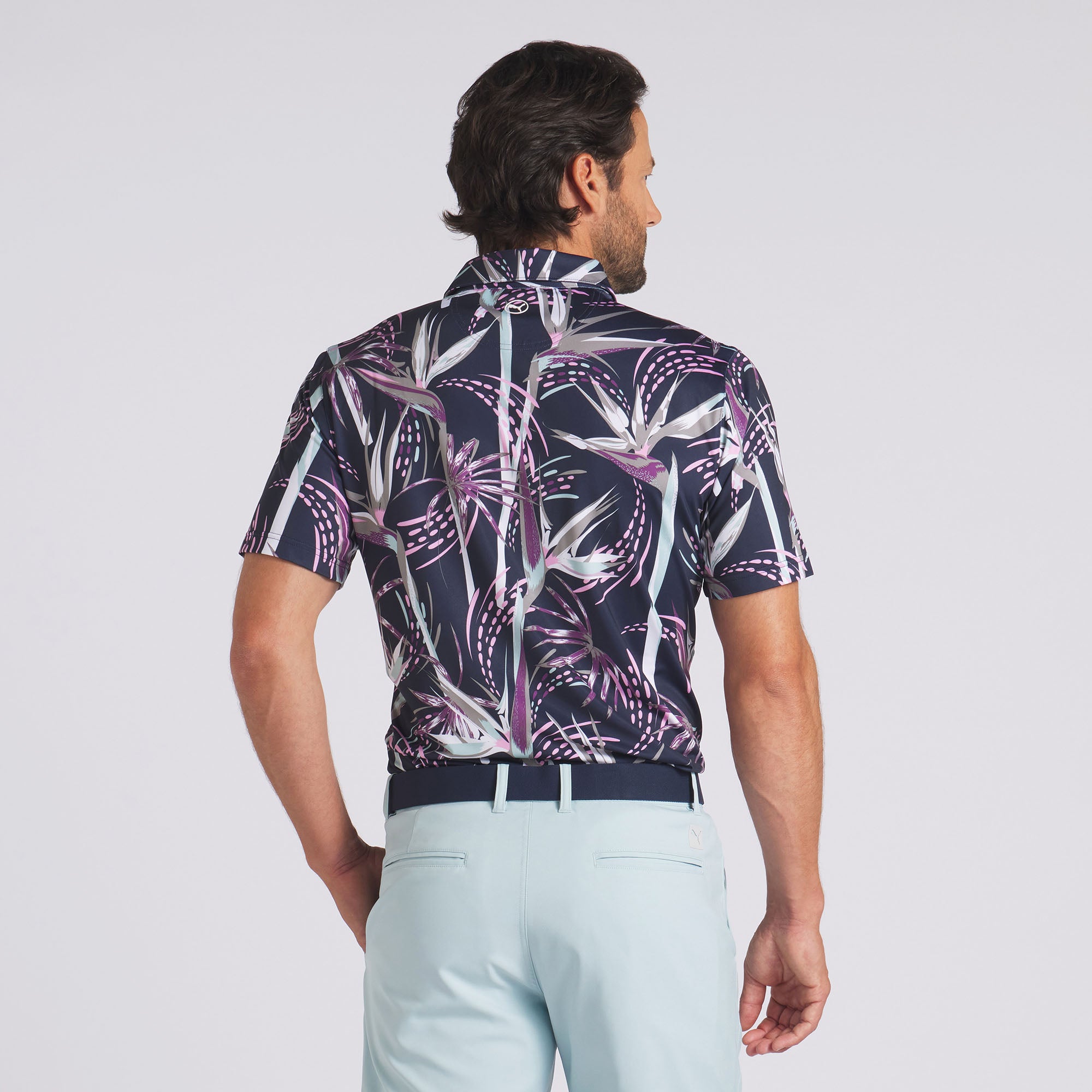 Birds of Paradise Print Golf Polo Shirt for Men - Breathable Moisture-Wicking Performance Fabric - Perfect for Golf, Casual Wear & Outdoor Activities