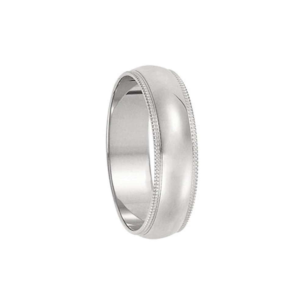 The Black Bow 5mm Milgrain Edge Domed Light Band in 14k White Gold - Perfect for Weddings, Anniversaries, and Everyday Elegance