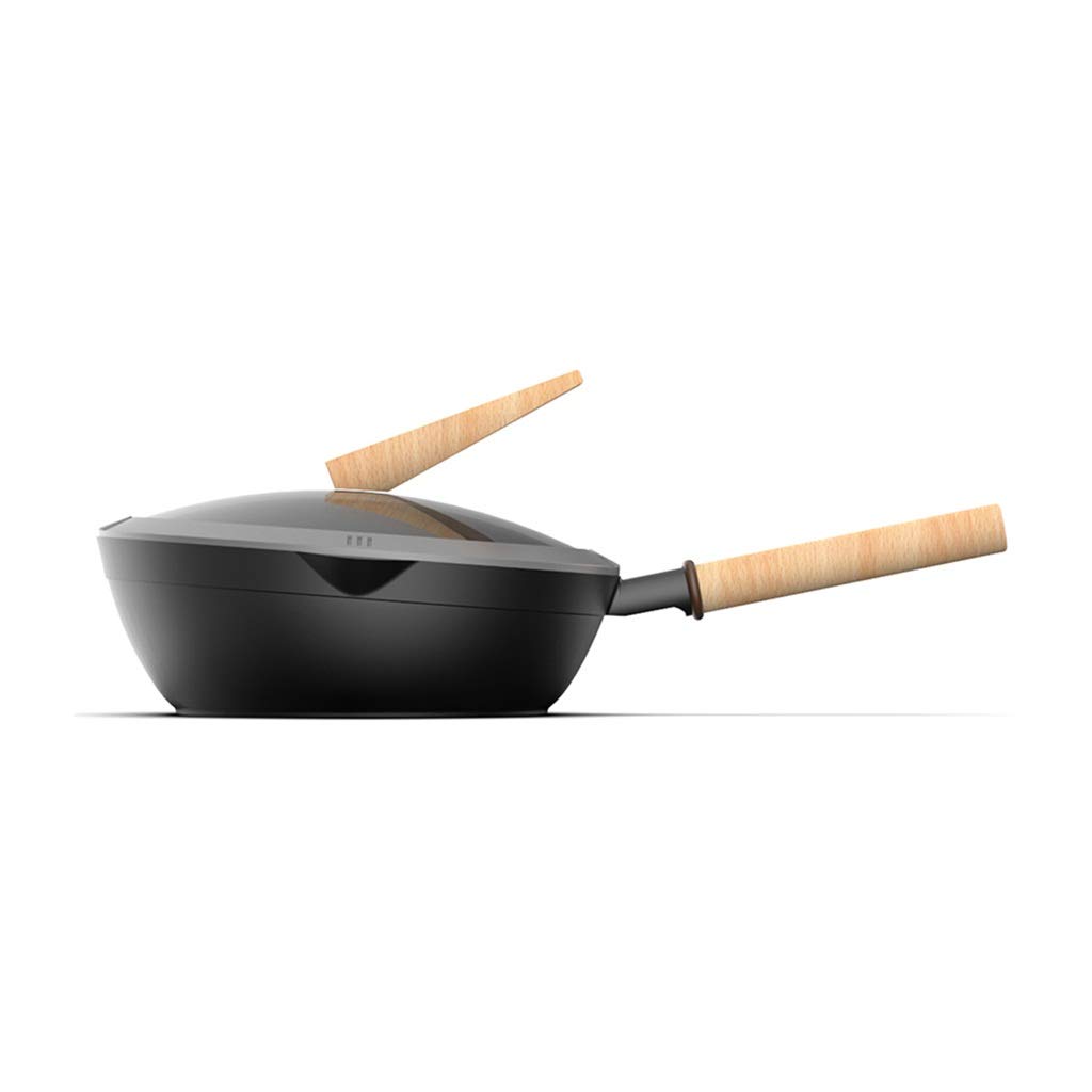 Nonstick Asian Frying Pan with Glass Lid - 26x26x7cm Aluminum Alloy Cookware for Stir Fry, Saute & Deep Frying - Perfect for Home Kitchen & Restaurant Use