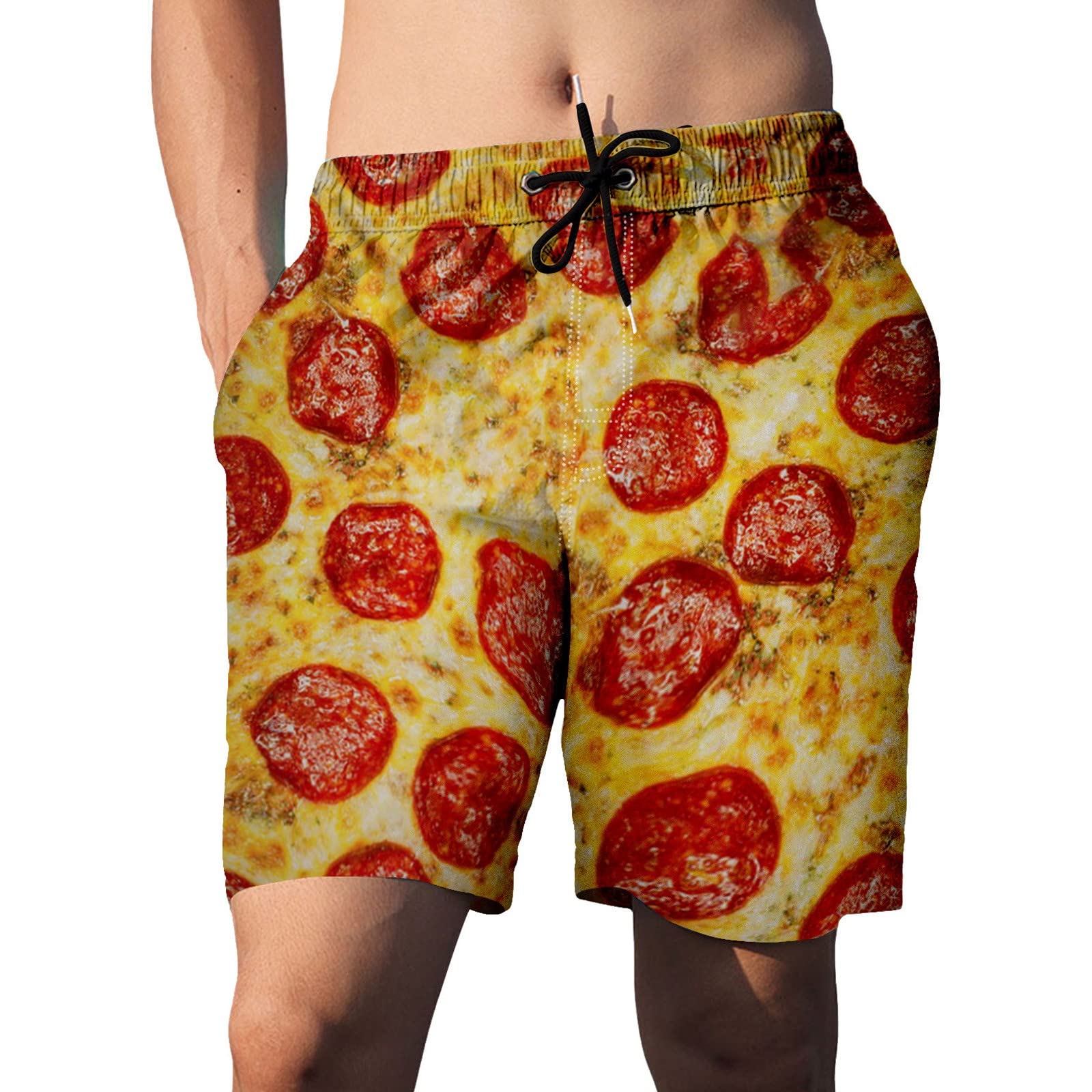 Daygeve Men's Casual Workout Shorts - 3D Printed Summer Swim Shorts for Beach, Gym & Running | Quick-Dry Athletic Shorts with Realistic Food Design