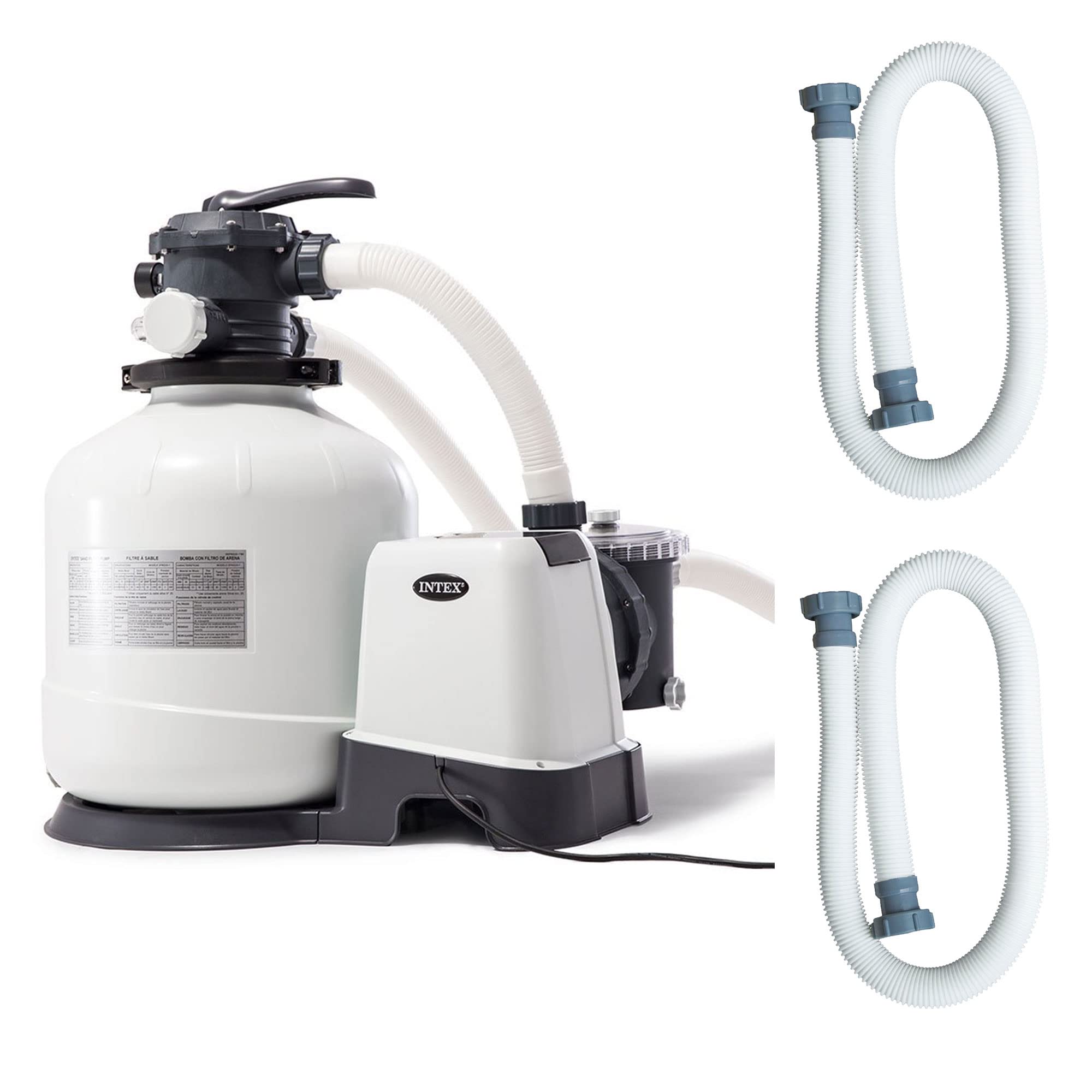 **Intex 3000 GPH Above Ground Pool Sand Filter Pump with Auto Timer - Includes 2 Pack 1.5