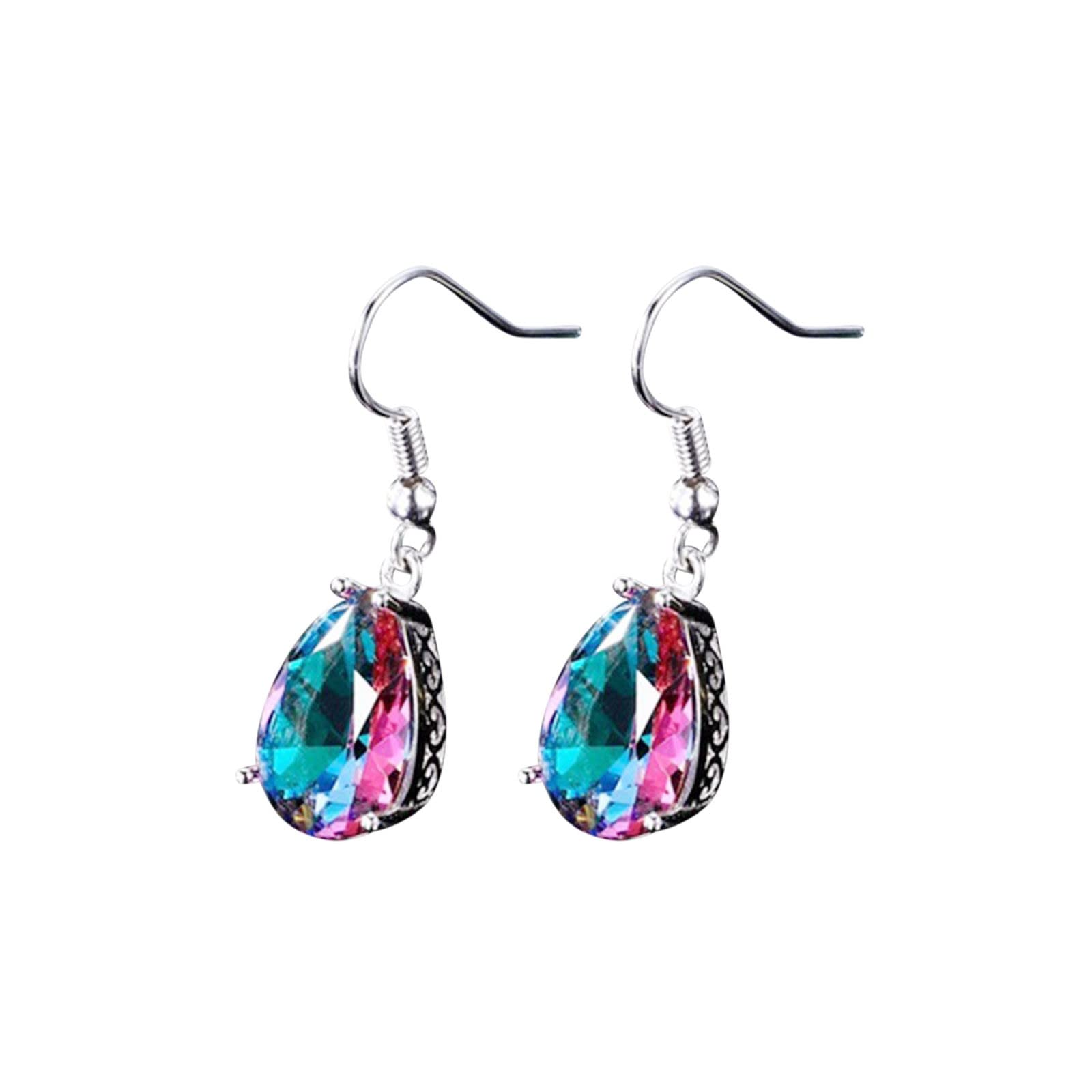 Trendy Rainbow Color Drop Earrings for Women - 7 Colorful Dangle Earrings Set, Perfect Gift for Girlfriend, Birthday, Party & Everyday Wear